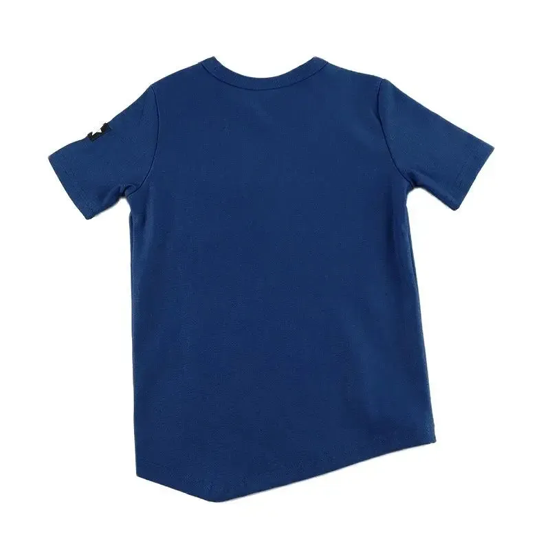 2Y-16Y AA-Toddler Boy Girls Pocket Patch T-shirt Summer Spring Cotton Tee Asymmetrical Tops Outfit Casual Family Matching Cloth