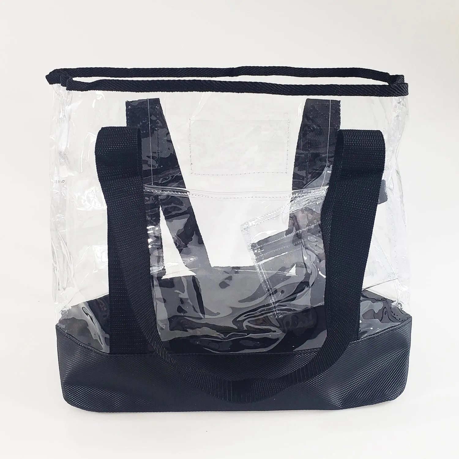 6 ct Transparent Clear Tote Bag with Zippered Pouch - By Bundle