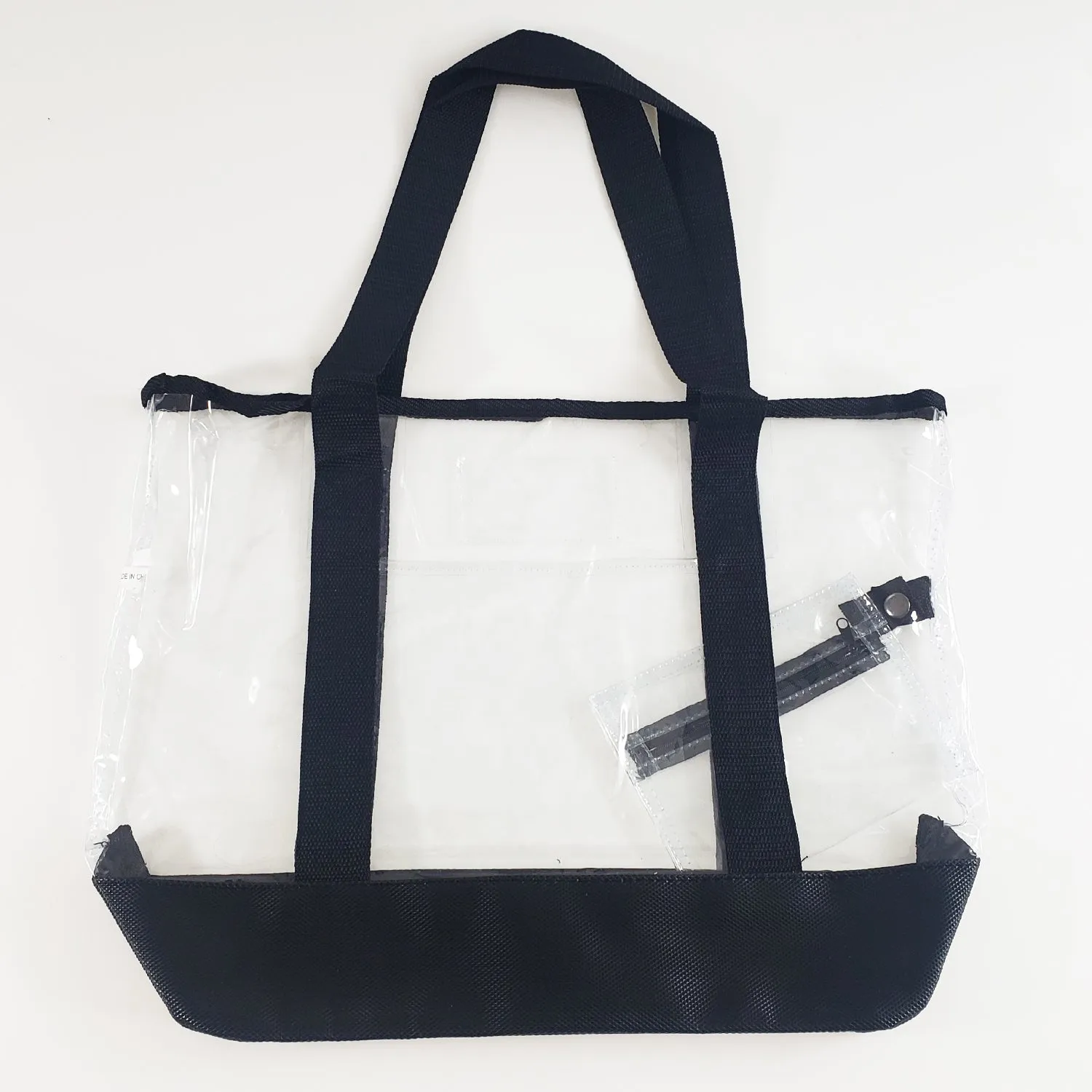 6 ct Transparent Clear Tote Bag with Zippered Pouch - By Bundle