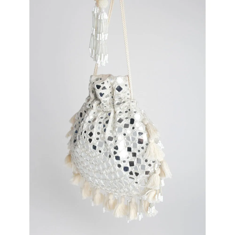 Adora By Ankita Off White Gypsy Flapper Bag