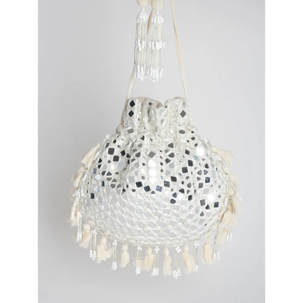 Adora By Ankita Off White Gypsy Flapper Bag