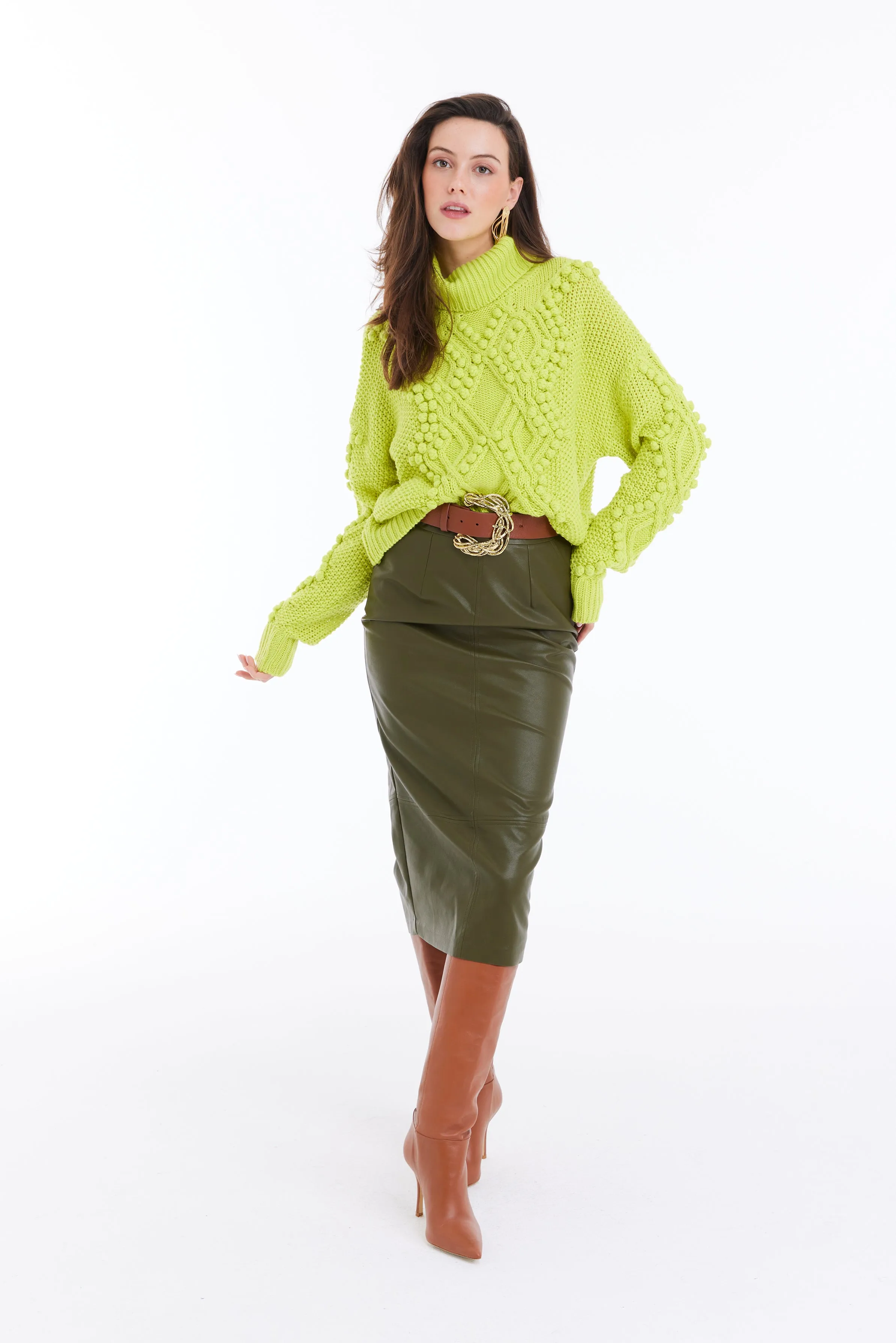 Allison New York Daphne Sweater - Neon Green