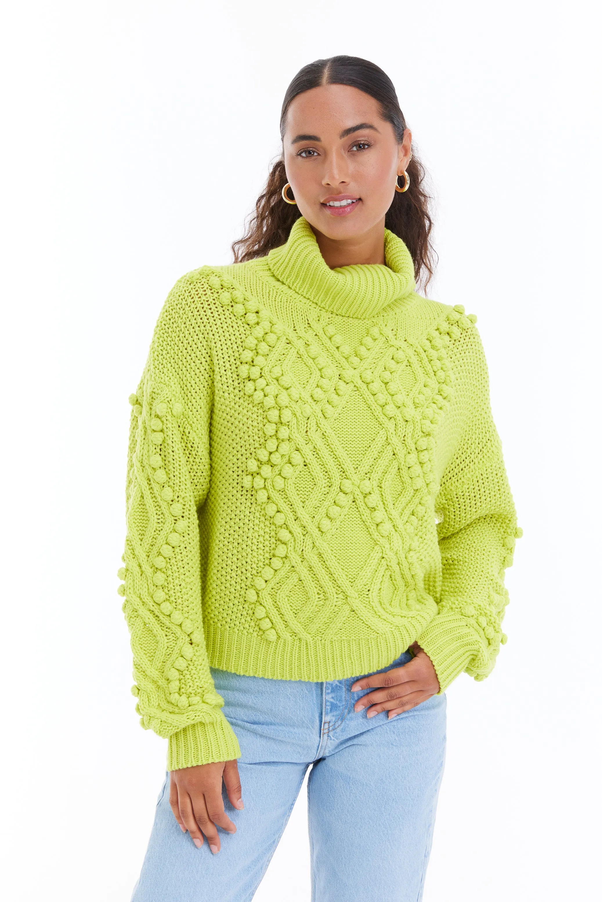 Allison New York Daphne Sweater - Neon Green