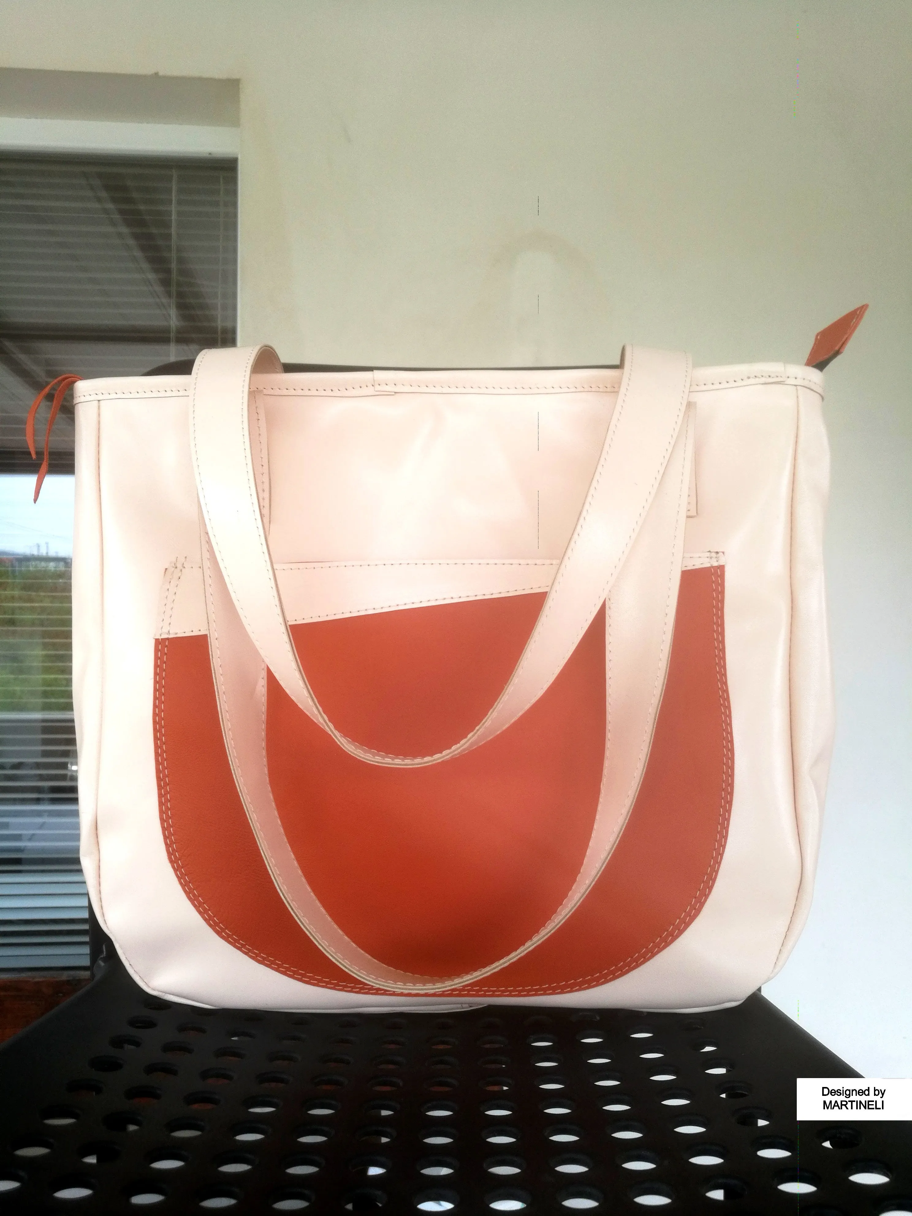Animal Print Leather Tote Bag Large Beige Italian Leather Shoulder Bag