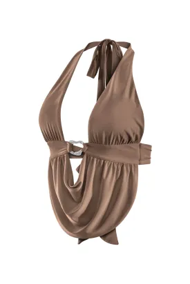 Argent Halter Top (Mocha Brown)