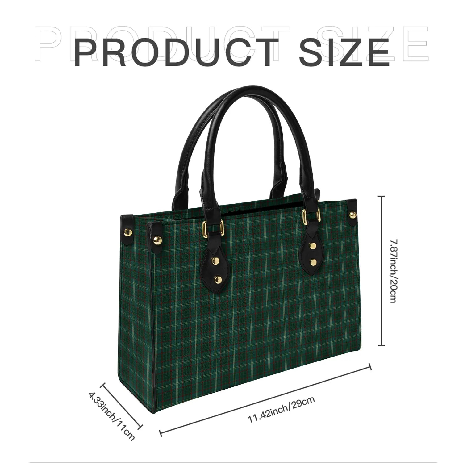Armagh County Ireland Tartan Leather Bag