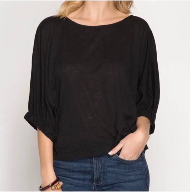 Black Batwing Top