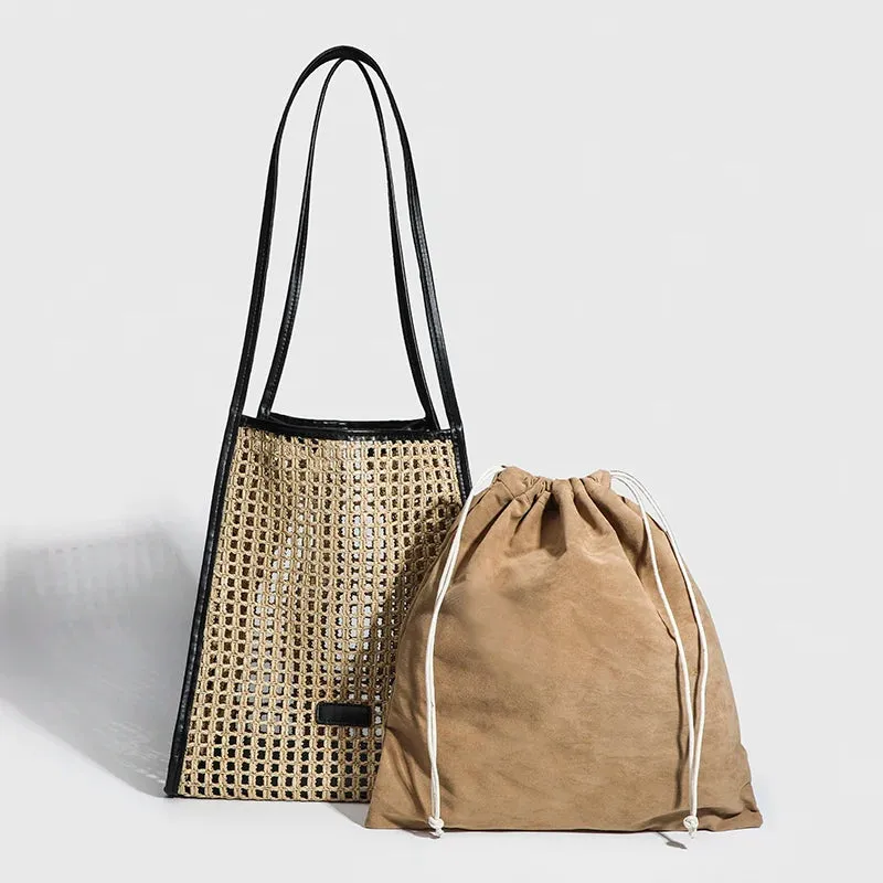 Bohemian Straw Tote Braided Beach Bags