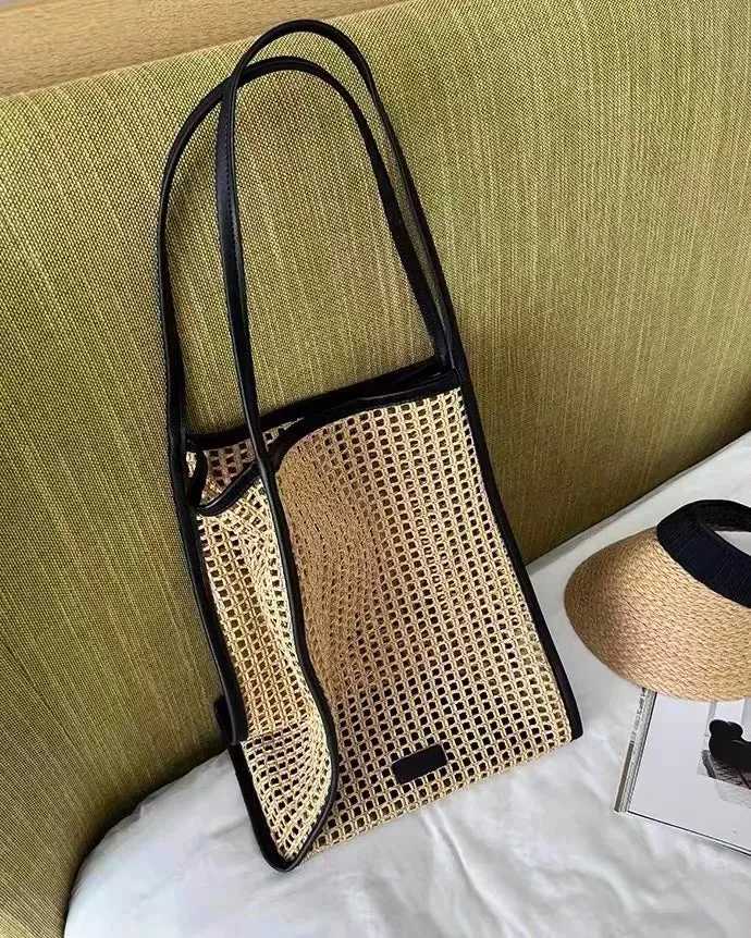 Bohemian Straw Tote Braided Beach Bags