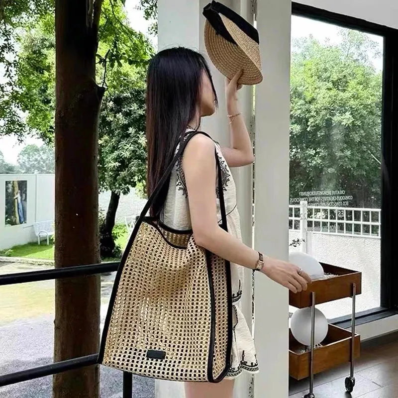 Bohemian Straw Tote Braided Beach Bags