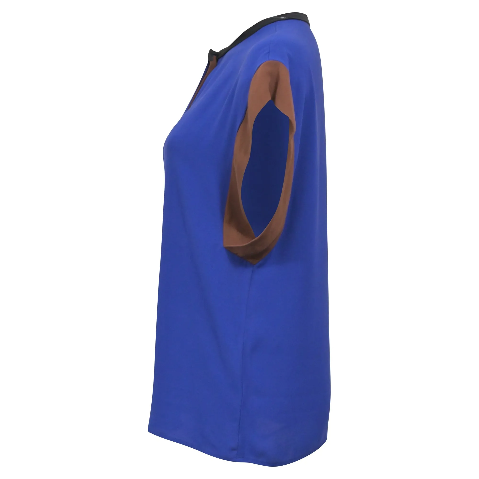 Bottega Veneta Colorblock Blouse in Blue Silk
