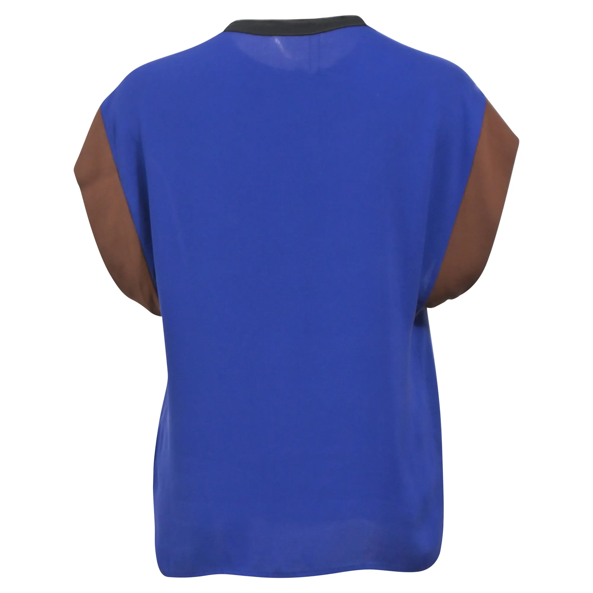 Bottega Veneta Colorblock Blouse in Blue Silk