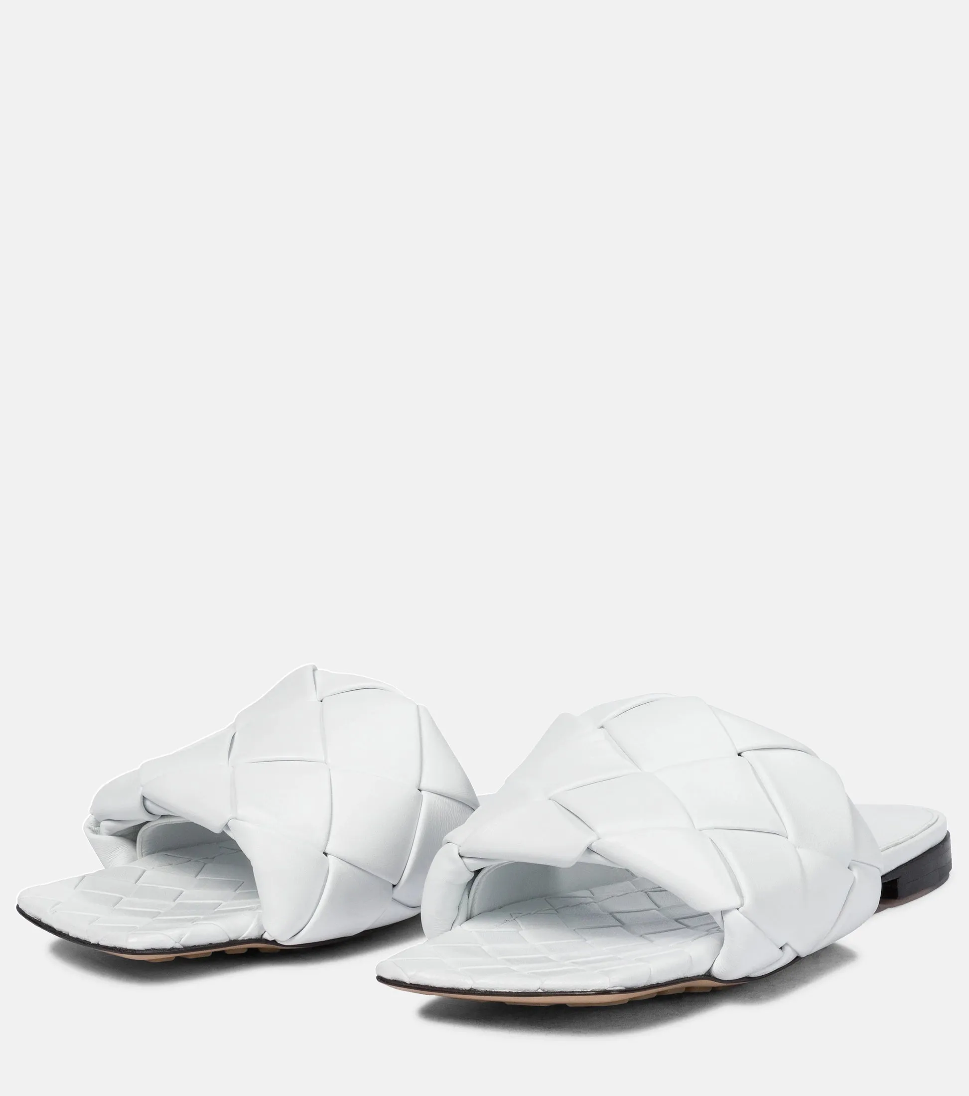 BOTTEGA VENETA LIDO NAPPA LEATHER FLAT MULES