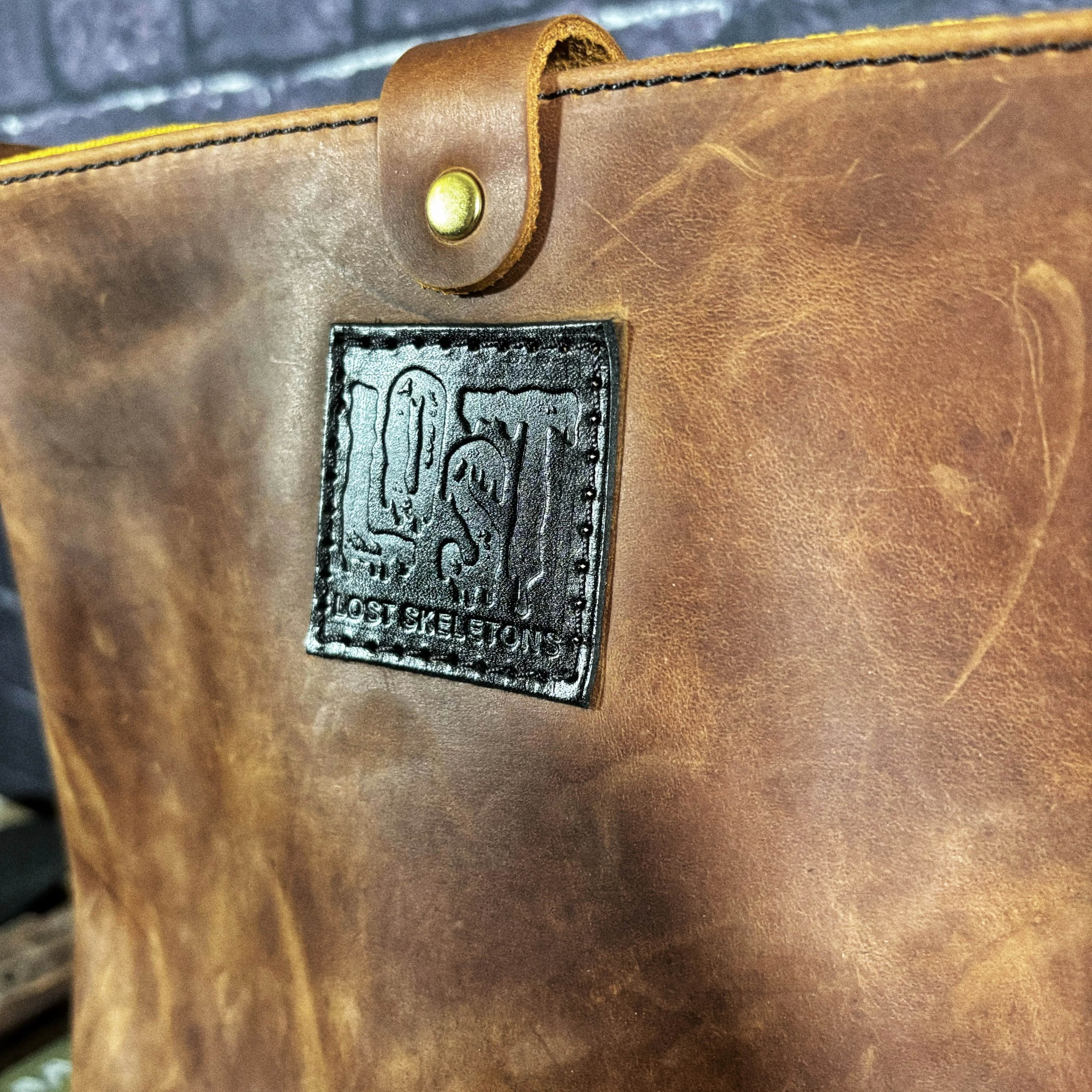 Brown LS Branded Handmade Full Grain Leather Crossbody Bag