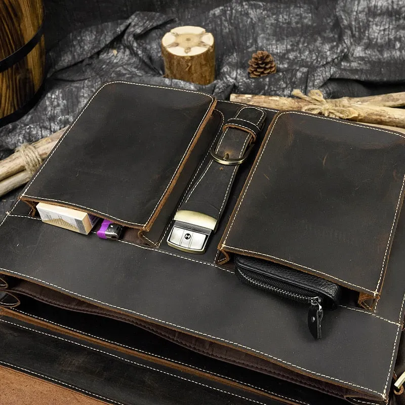 Buckle Leather Briefcase