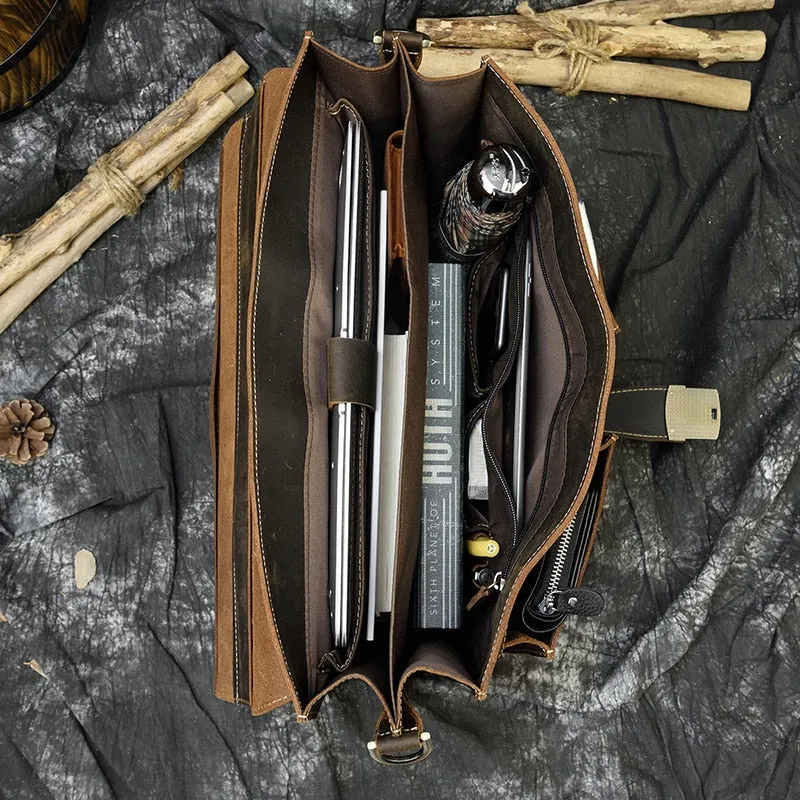 Buckle Leather Briefcase