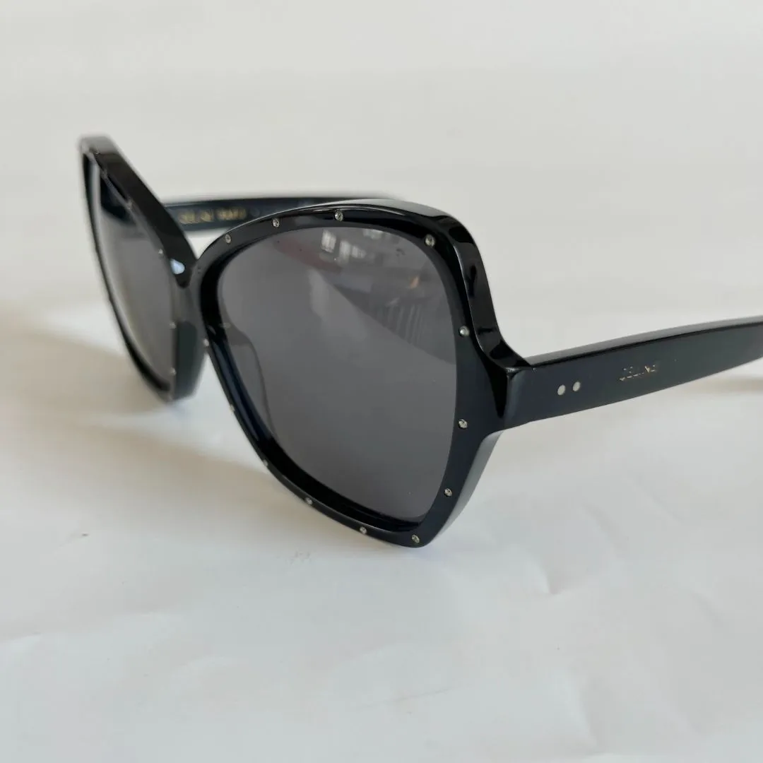 Celine black oversized sunglasses with crystals