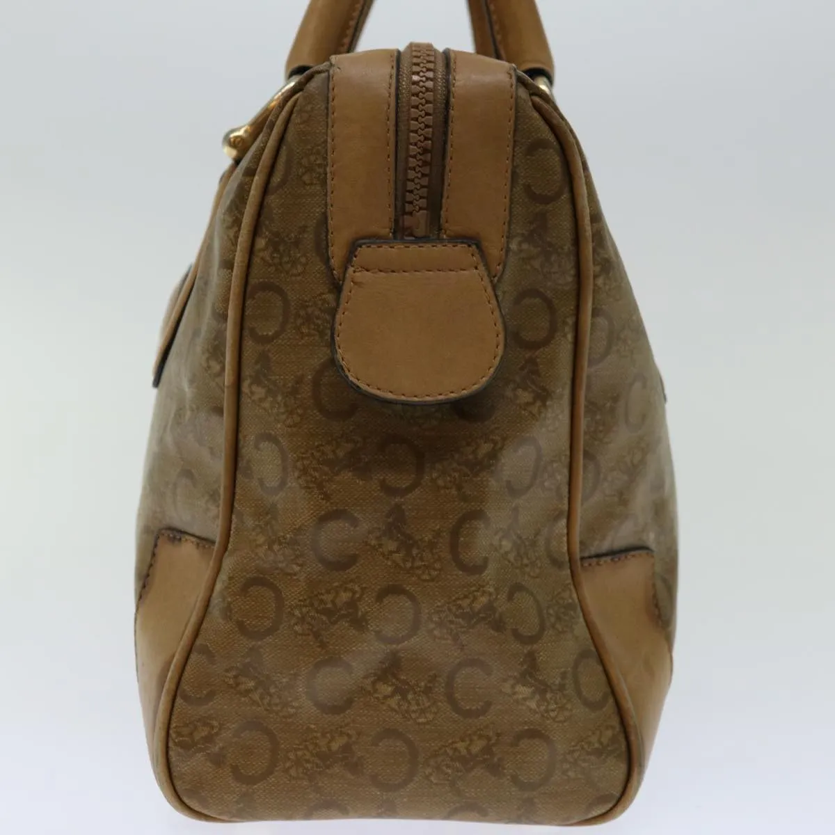 CELINE C Macadam Canvas Hand Bag Beige Auth 68571