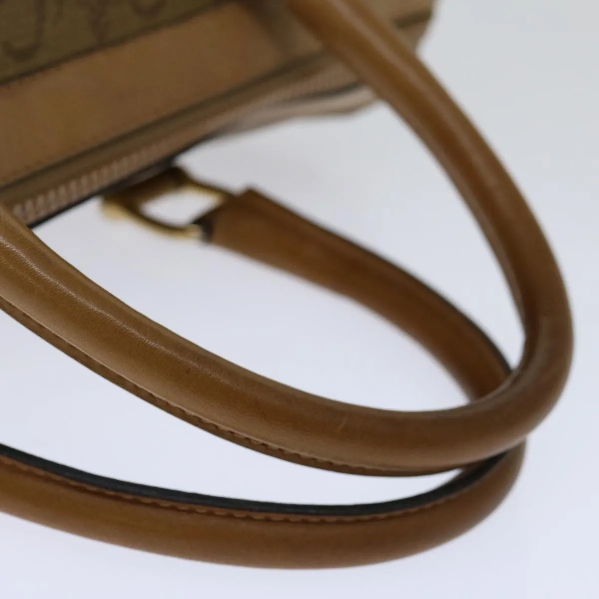 CELINE C Macadam Canvas Hand Bag Beige Auth 68571