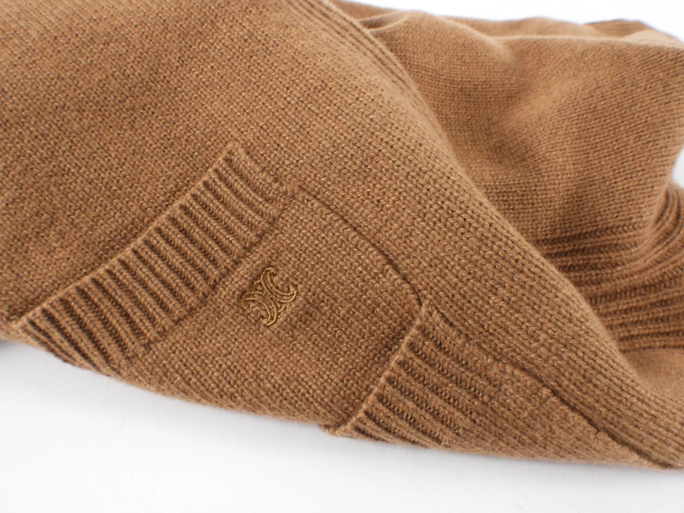 Celine Caramel Brown Cashmere Cardigan Sweater - S/M