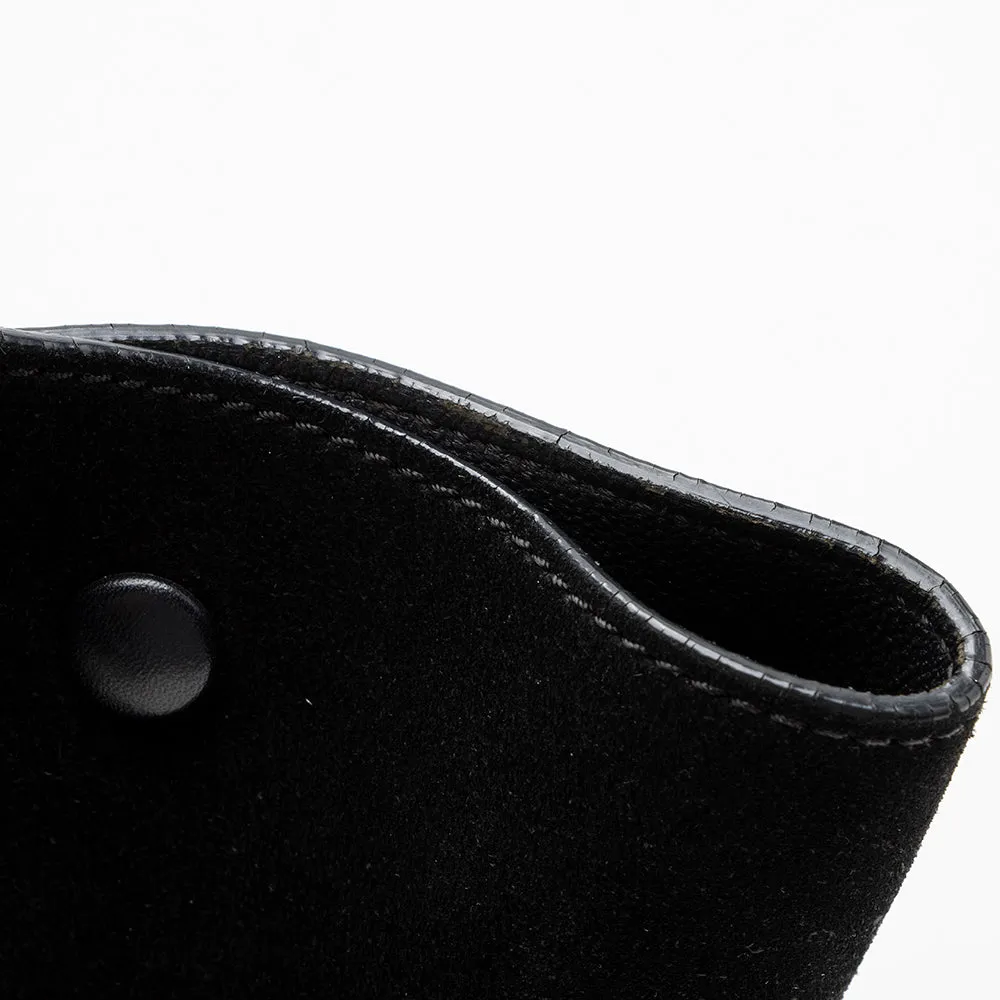 Celine Croc Embossed Suede Medium Trapeze Bag