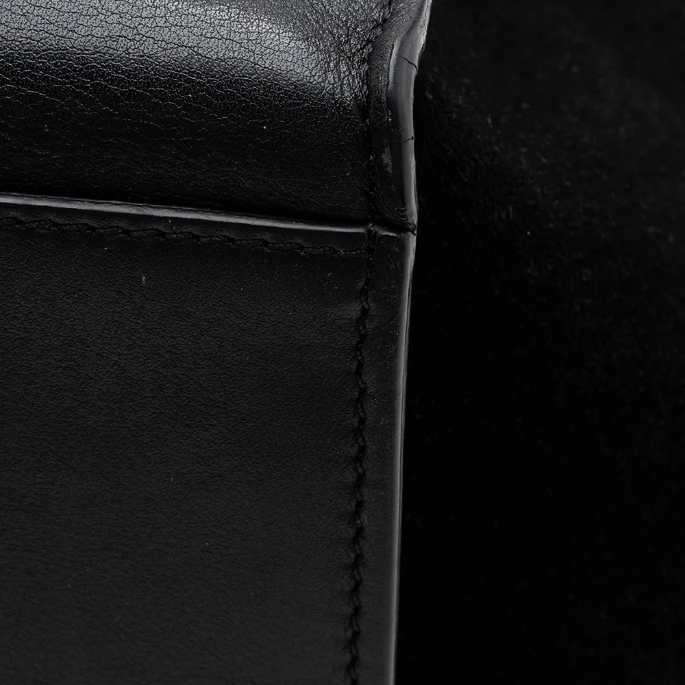 Celine Croc Embossed Suede Medium Trapeze Bag