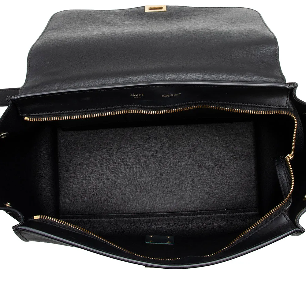 Celine Croc Embossed Suede Medium Trapeze Bag