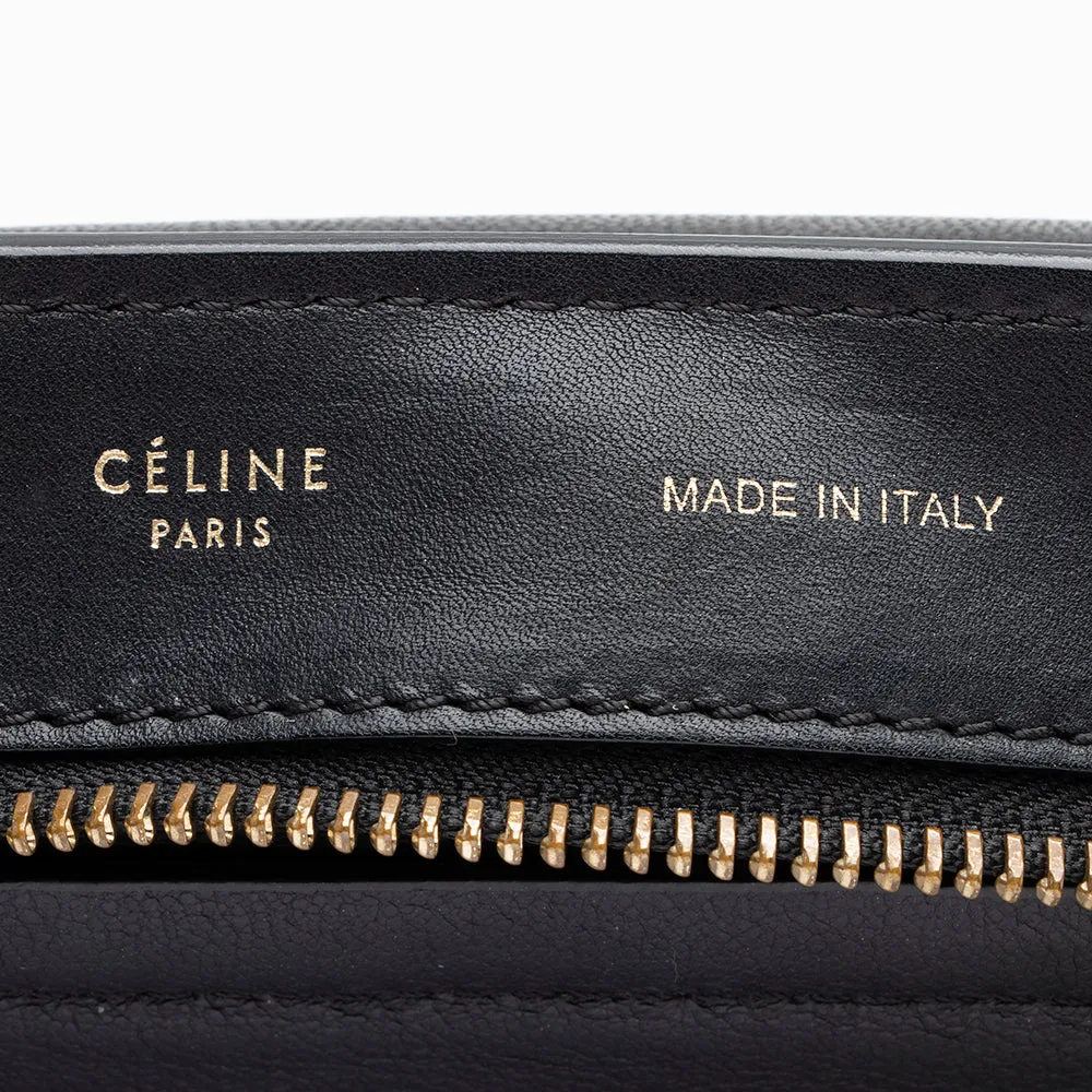 Celine Croc Embossed Suede Medium Trapeze Bag