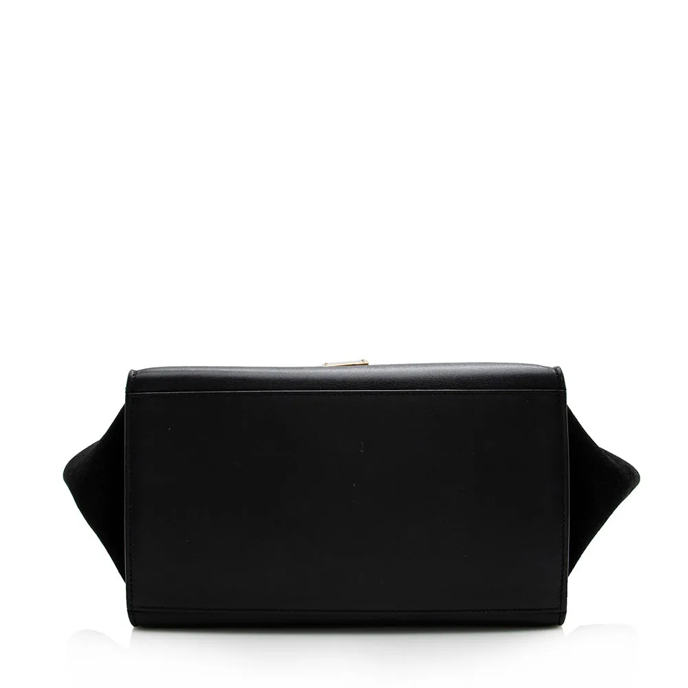 Celine Croc Embossed Suede Medium Trapeze Bag