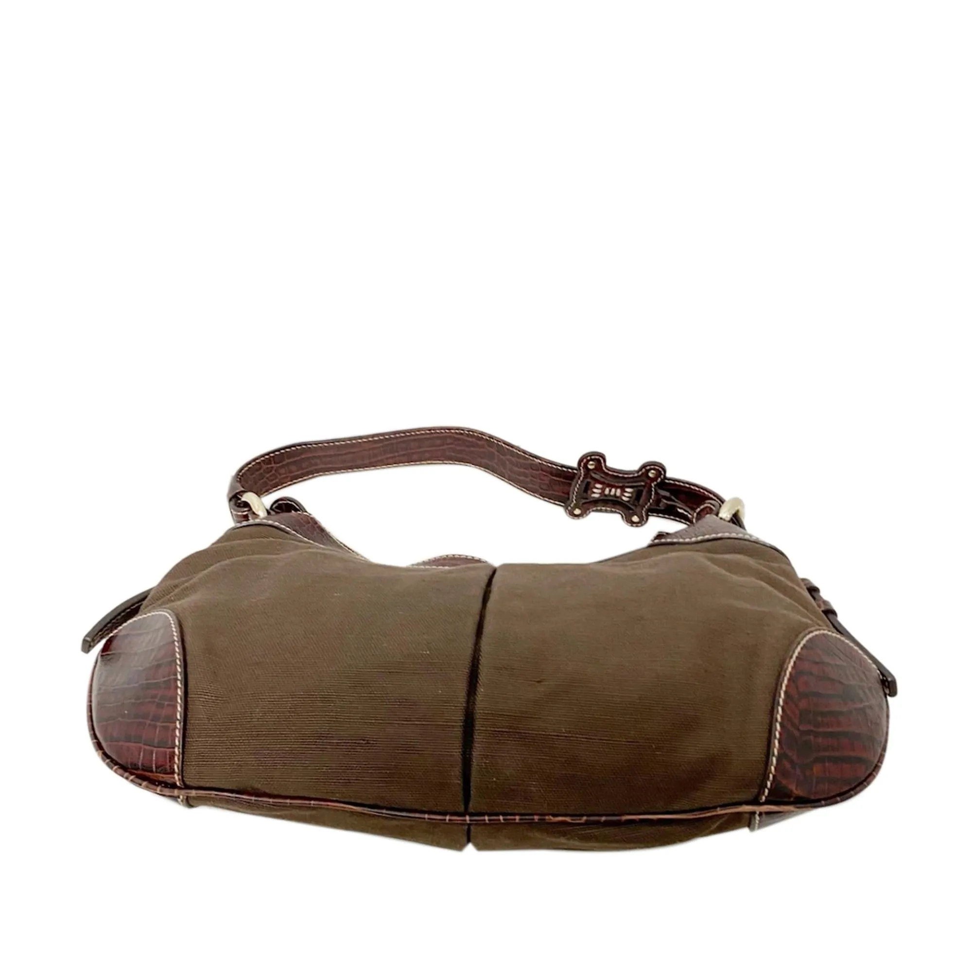 Celine Embossed Leather Shoulder Bag