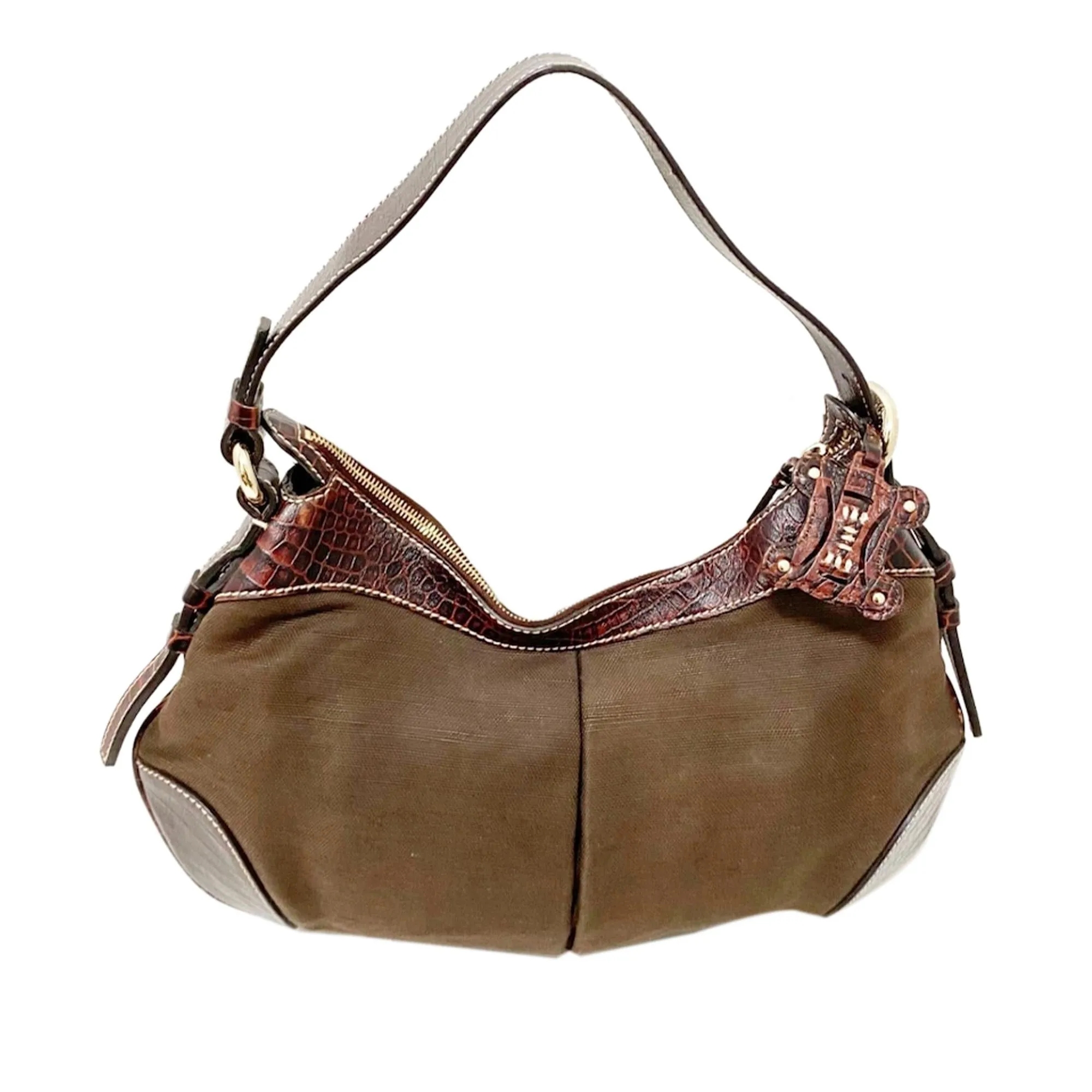 Celine Embossed Leather Shoulder Bag