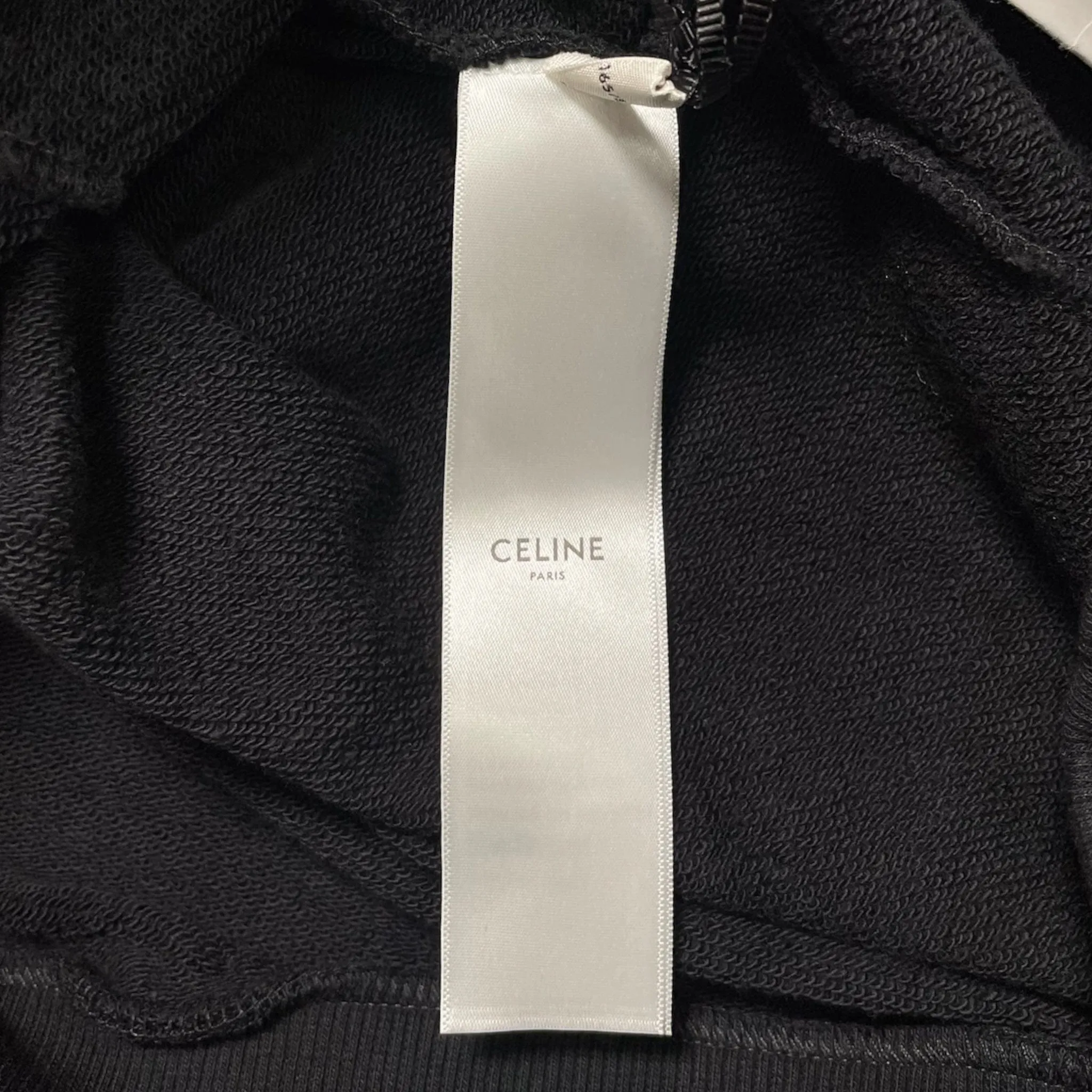 Celine Logo Loose Fit Hooded Sweatshirt Black