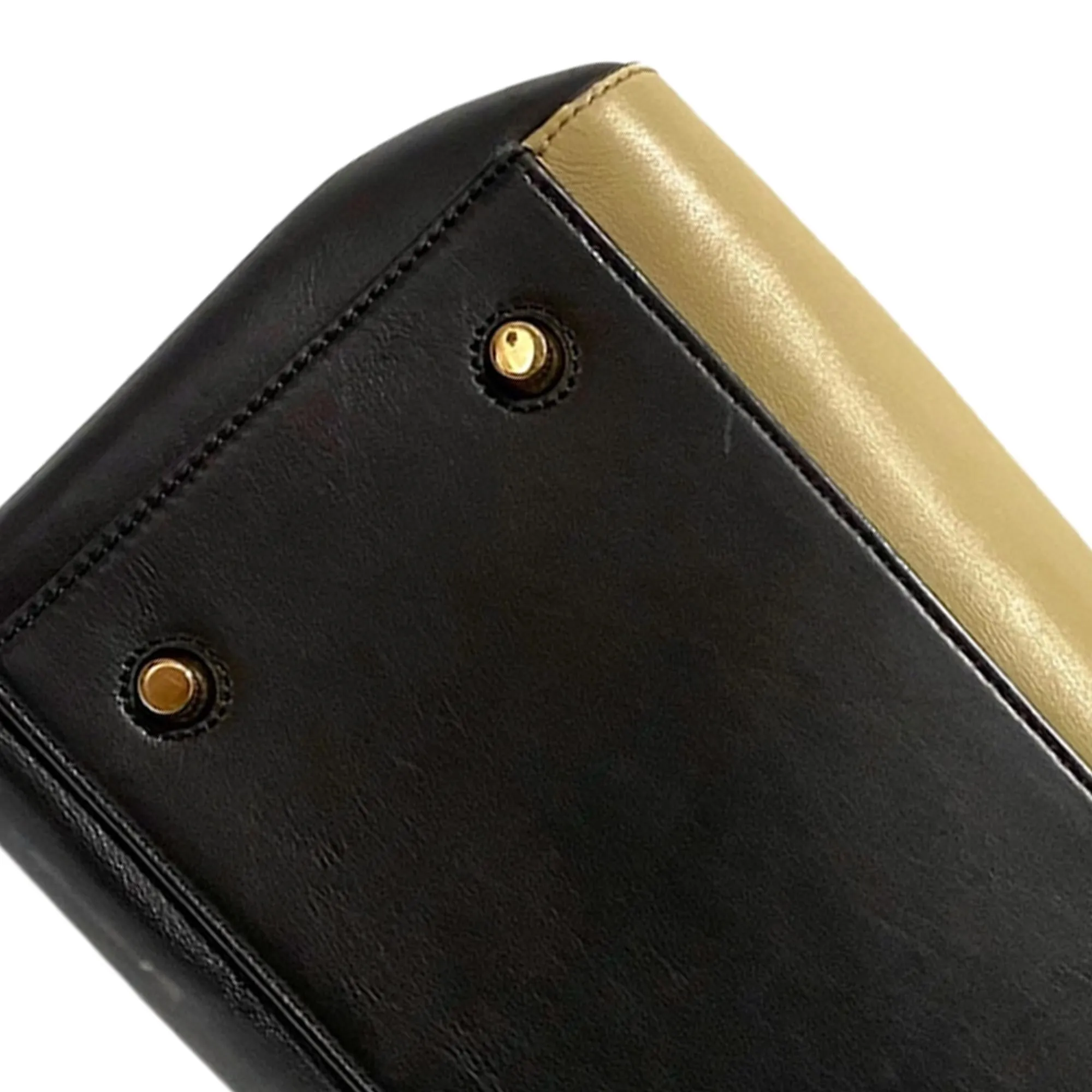 Celine Medium Edge Bicolor Leather Handbag (SHG-36189)