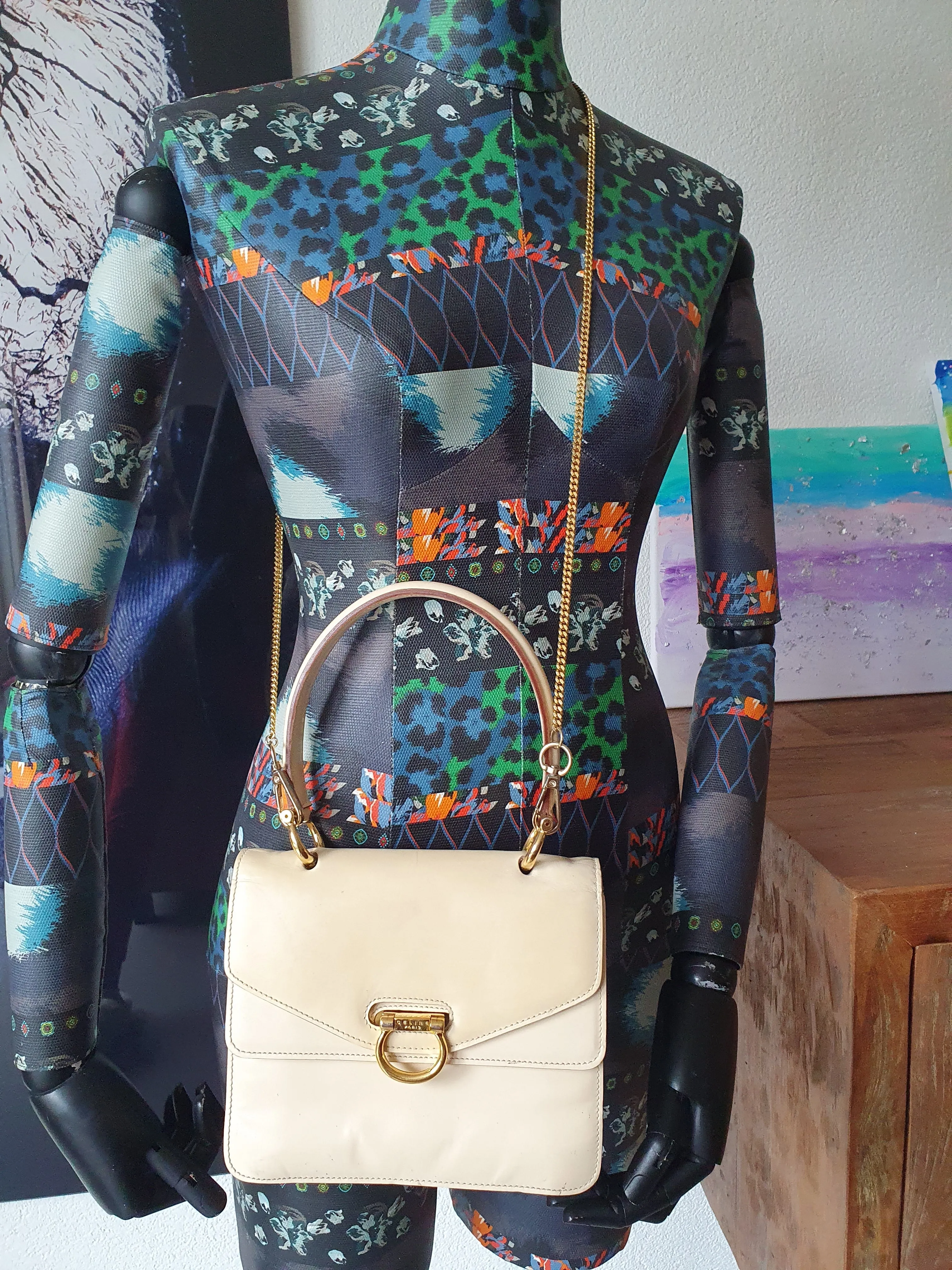 Celine vintage leather classic bag