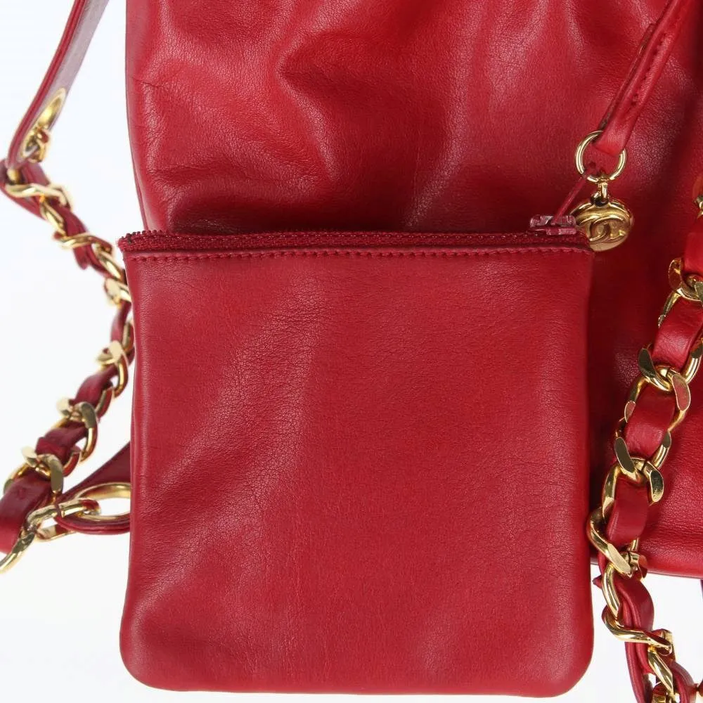 CHANEL Chanel Red Bucket Bag