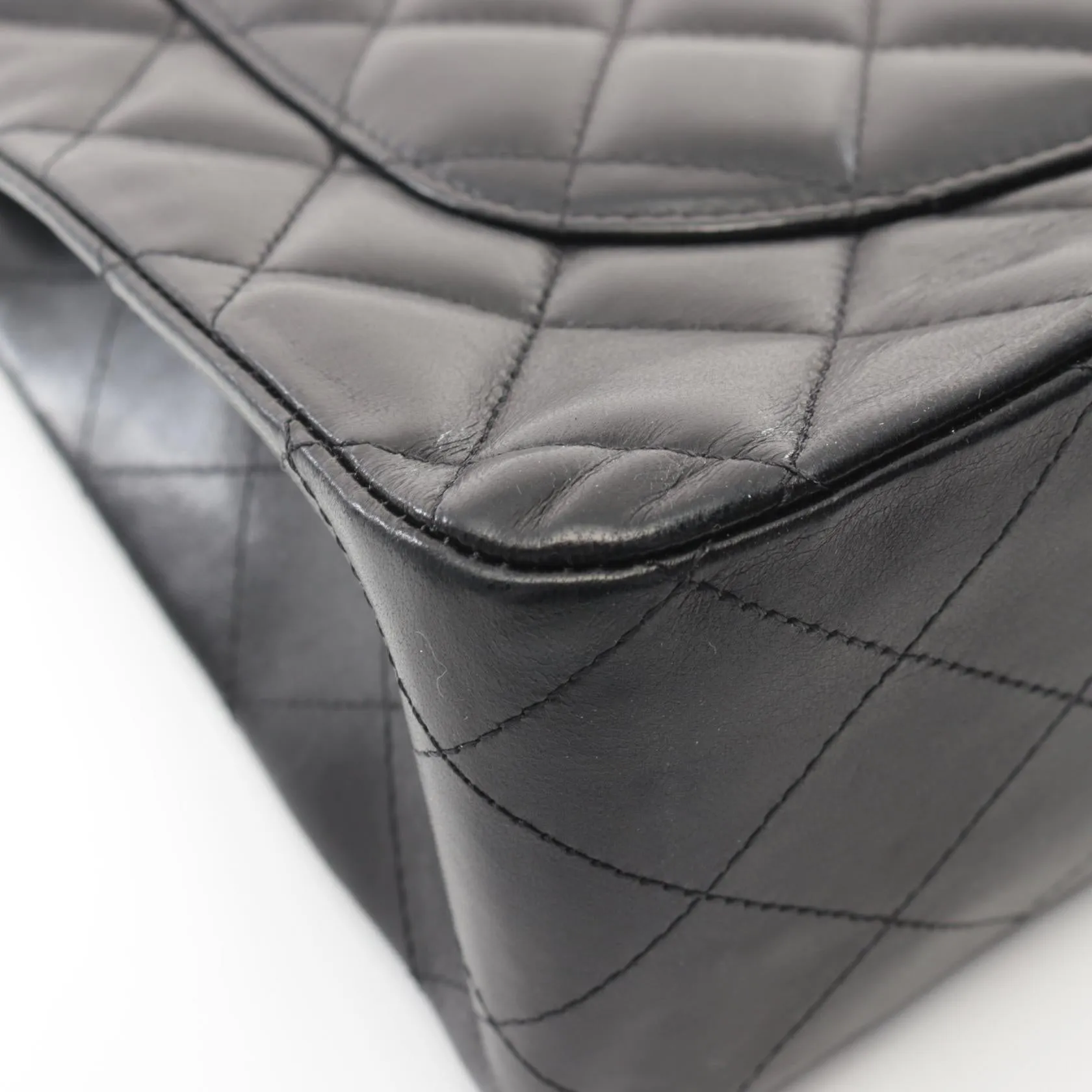 Chanel Lambskin Single Flap Shoulder Bag Black