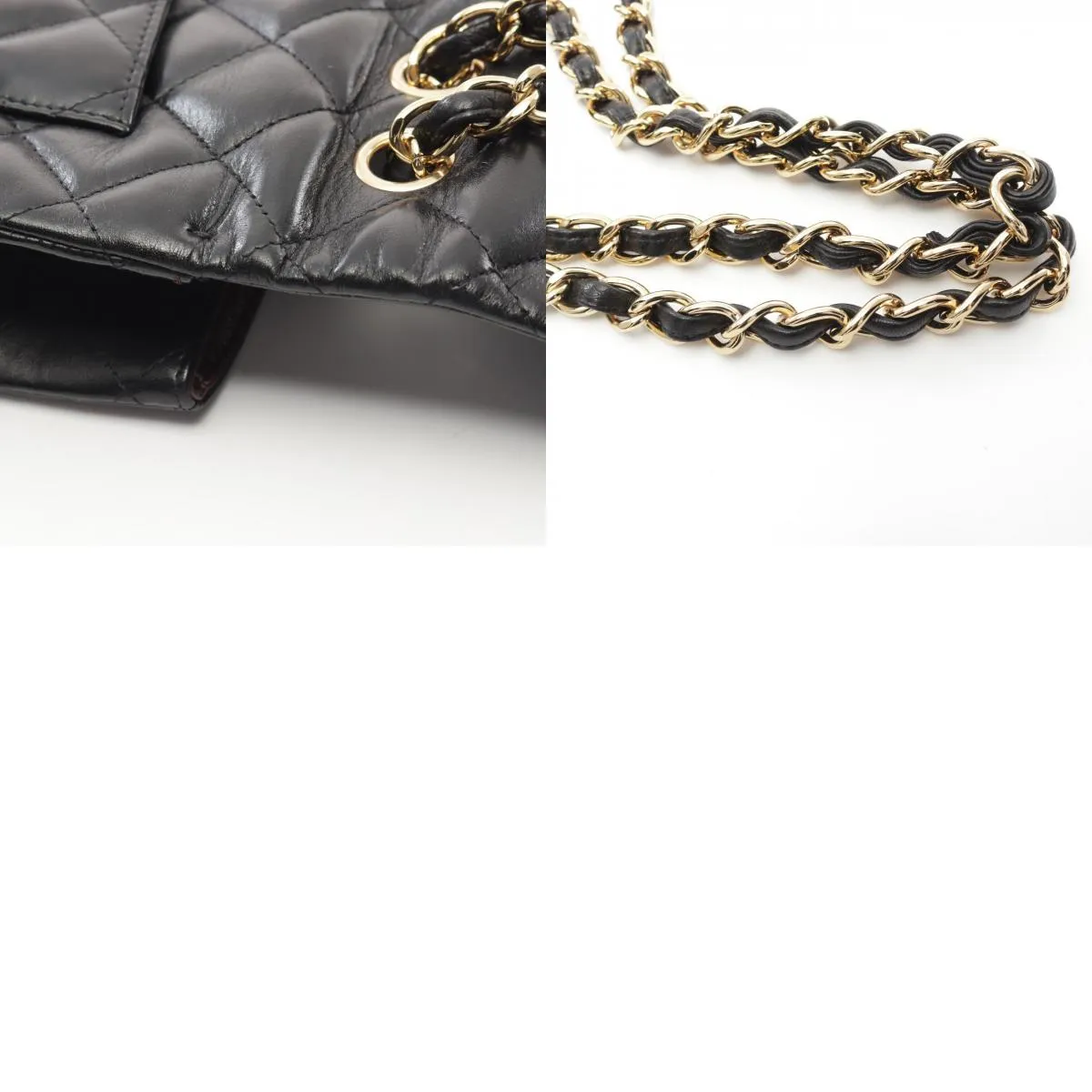 Chanel Lambskin Single Flap Shoulder Bag Black