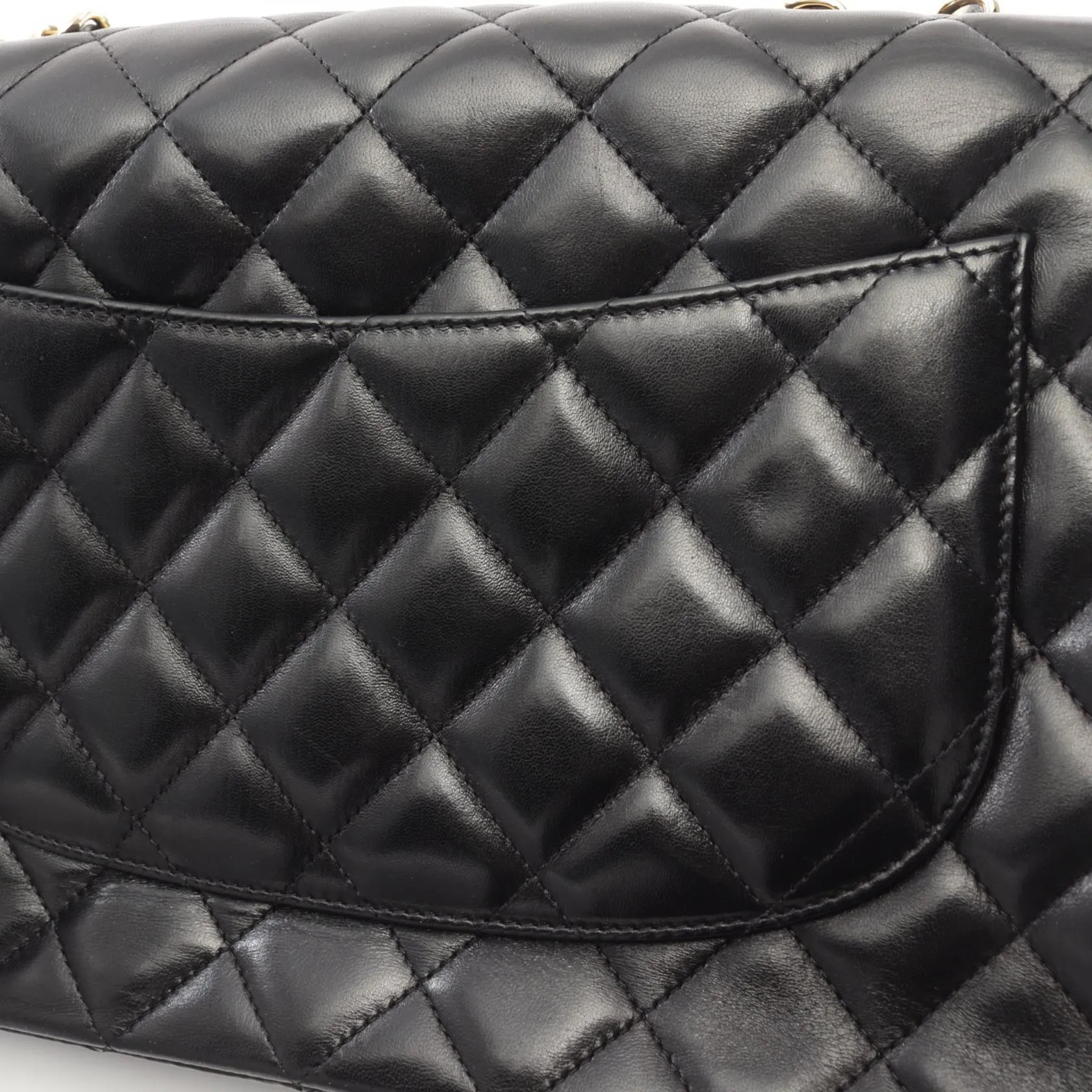 Chanel Lambskin Single Flap Shoulder Bag Black