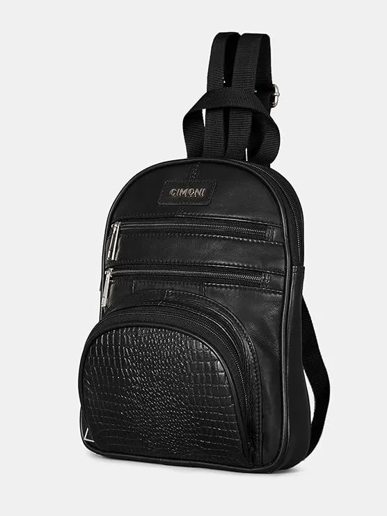 CIMONI Premium Genuine Leather Backpack Classic Executive Office Shoulder Straps Water Resistant Bag