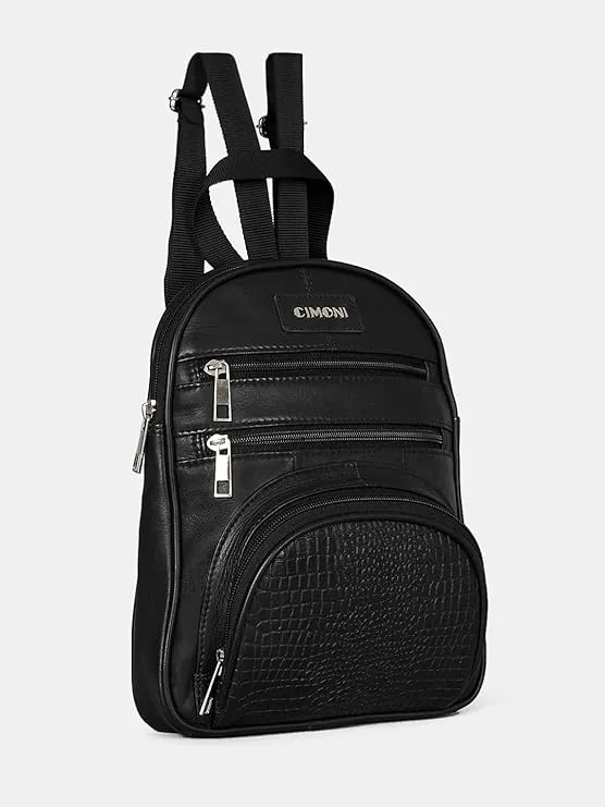 CIMONI Premium Genuine Leather Backpack Classic Executive Office Shoulder Straps Water Resistant Bag