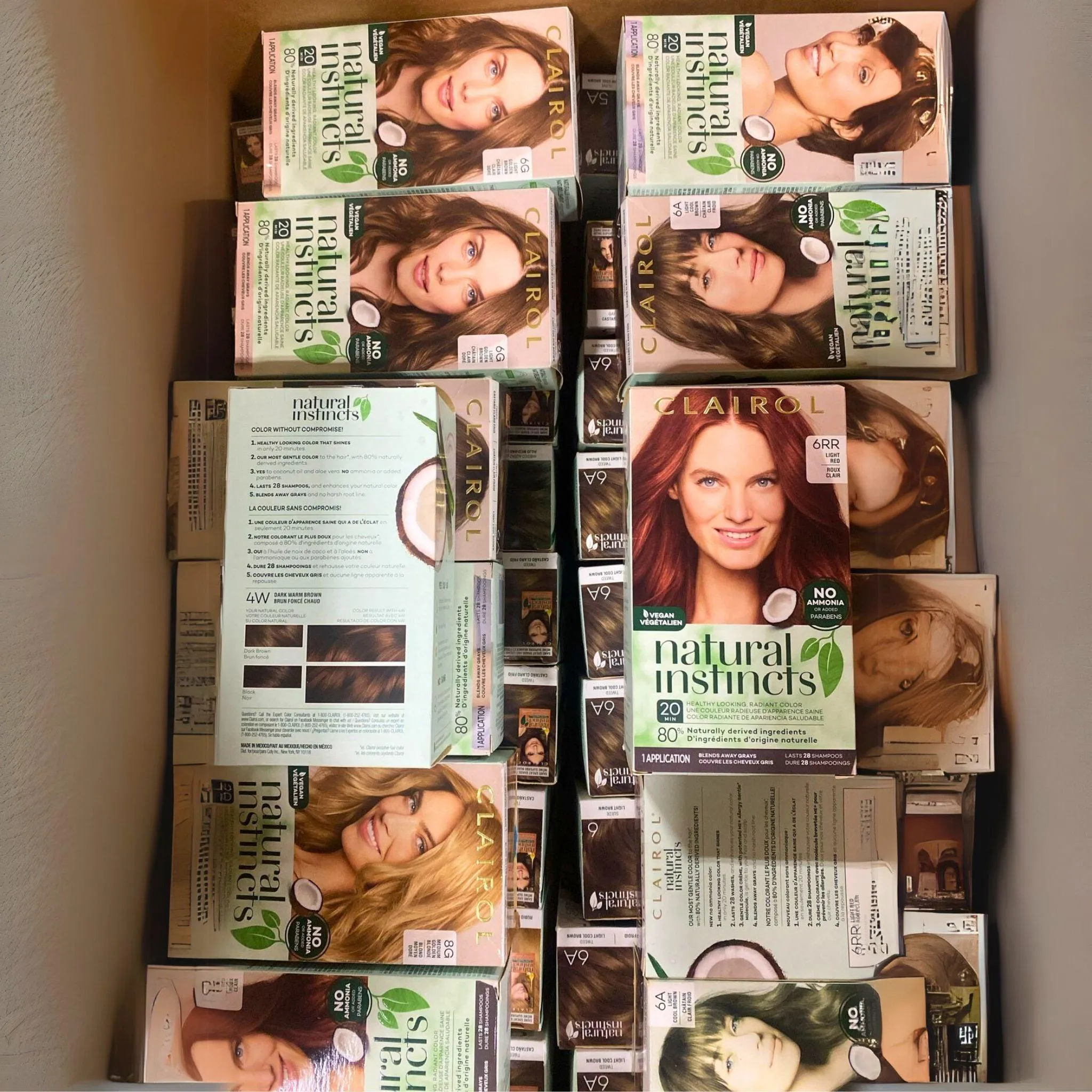 Clairol Natural Instincts no Ammonia or Added Parabens Healthy Looking, Radiant Color 1 Application Different Shades (50 Pcs Lot)
