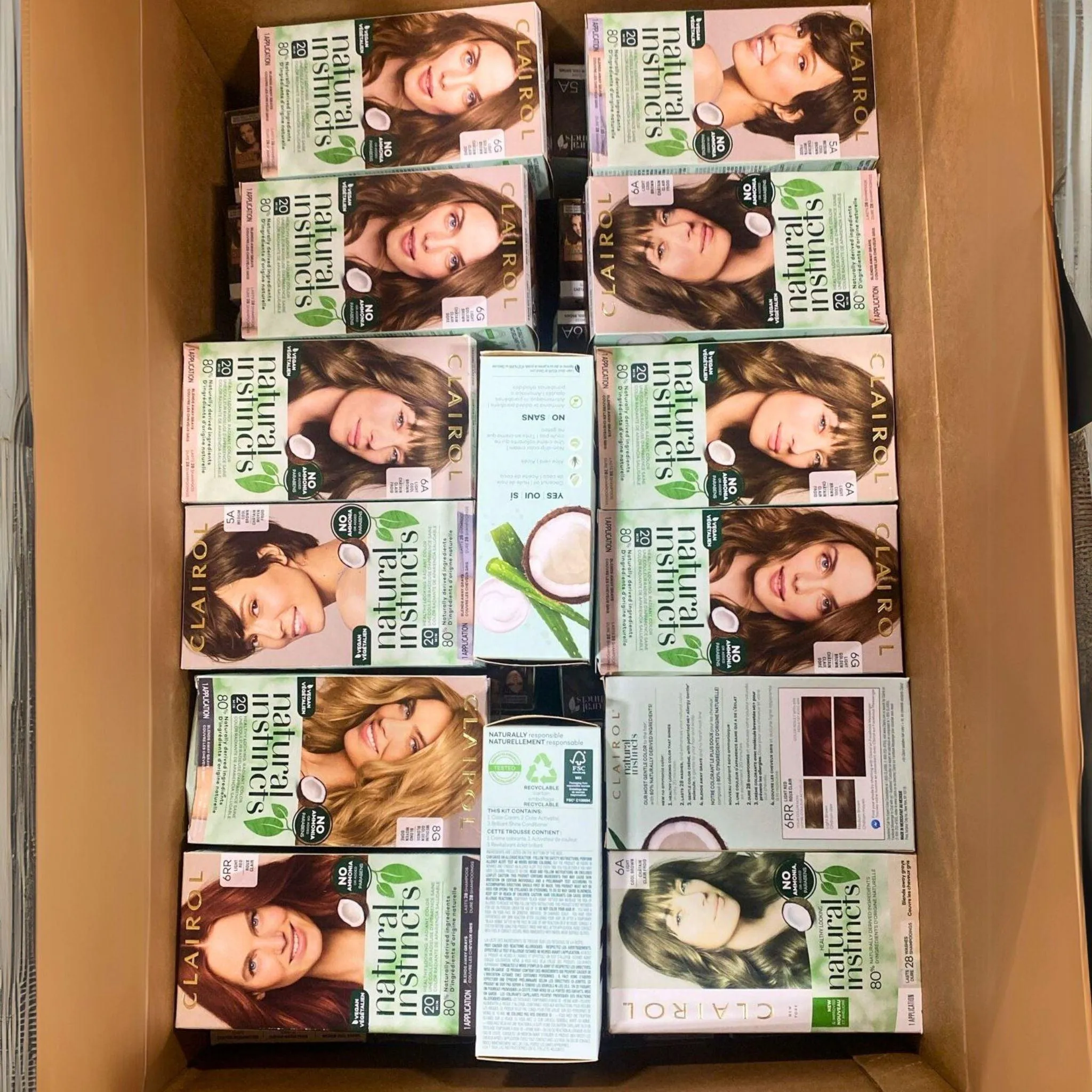 Clairol Natural Instincts no Ammonia or Added Parabens Healthy Looking, Radiant Color 1 Application Different Shades (50 Pcs Lot)