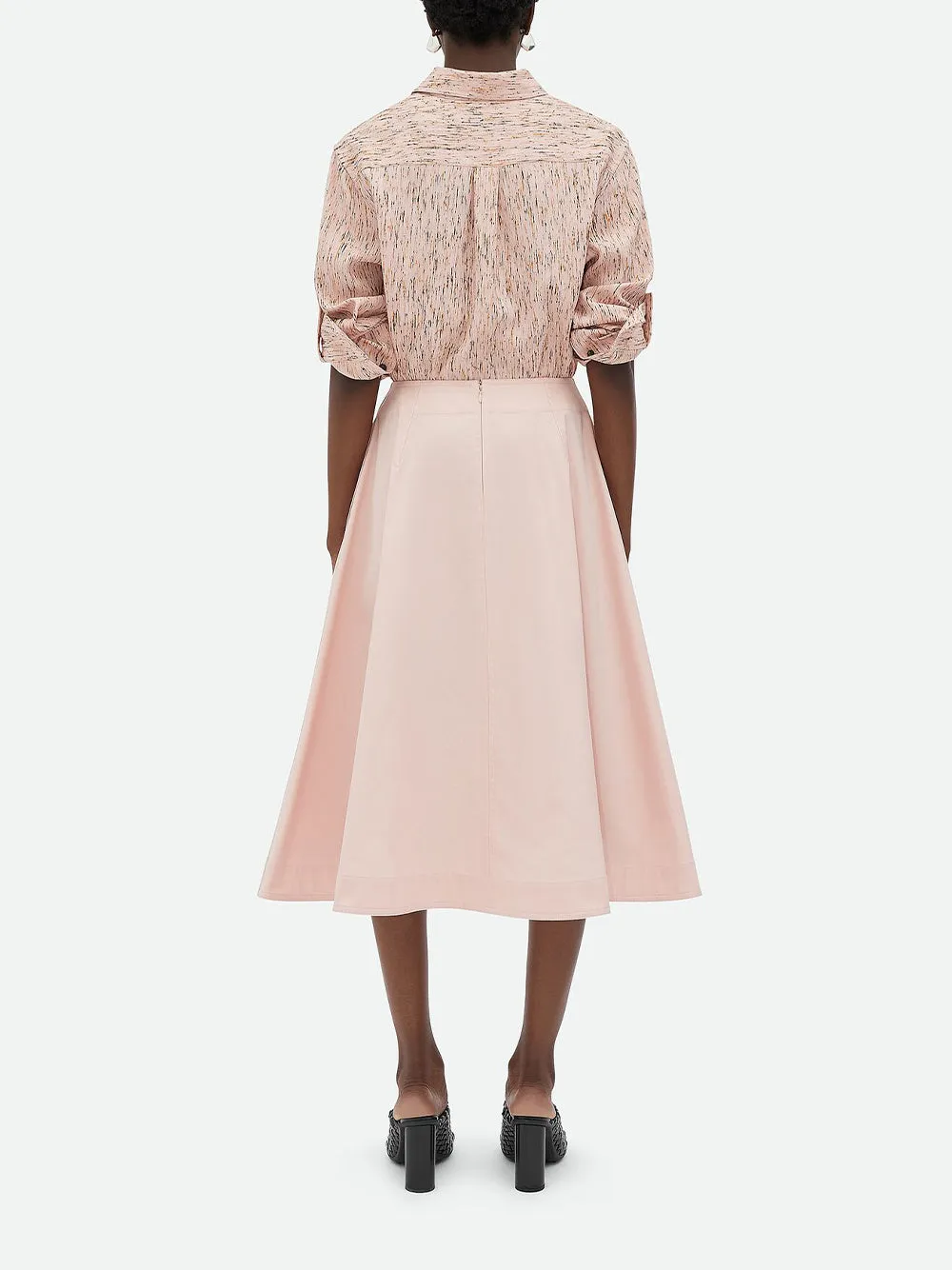 Compact Cotton Midi Skirt