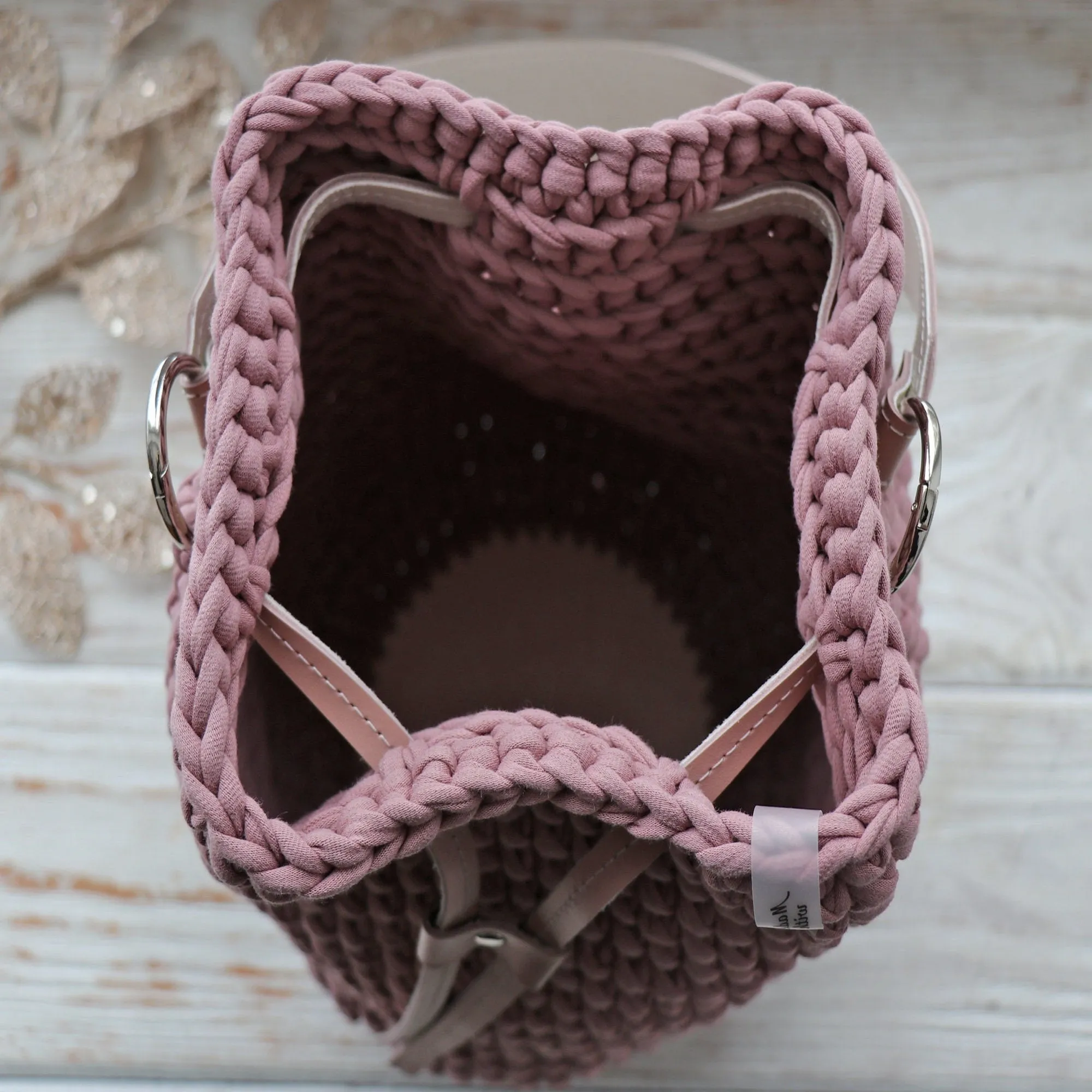 Crochet Bucket bag pattern, US standard terms, Skill level beginner
