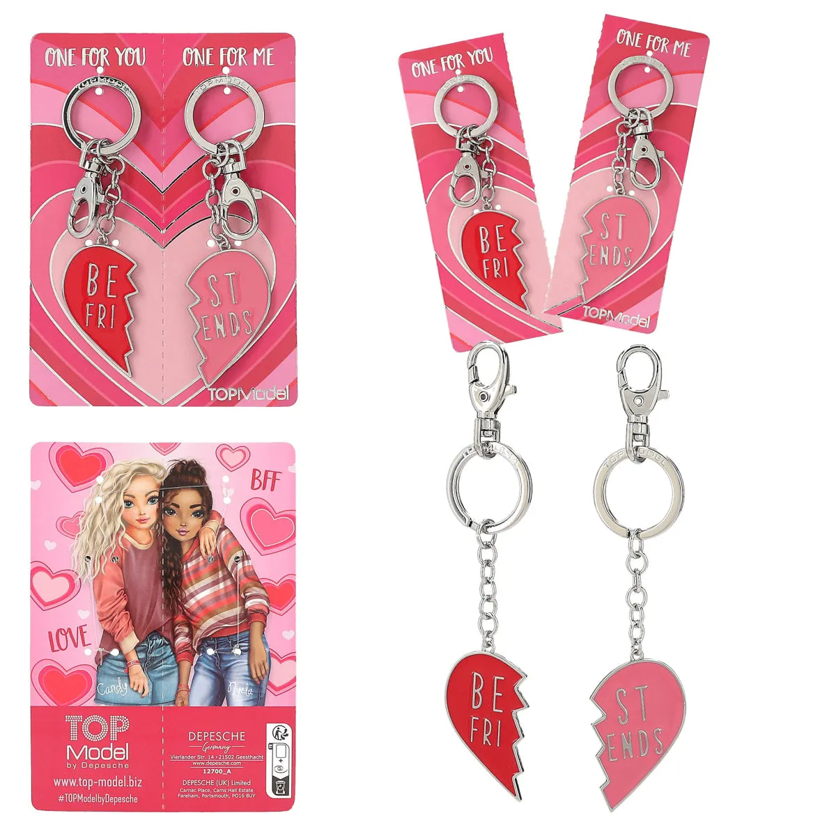 Depesche Topmodel Keyring Set Heart BFF (1pc)