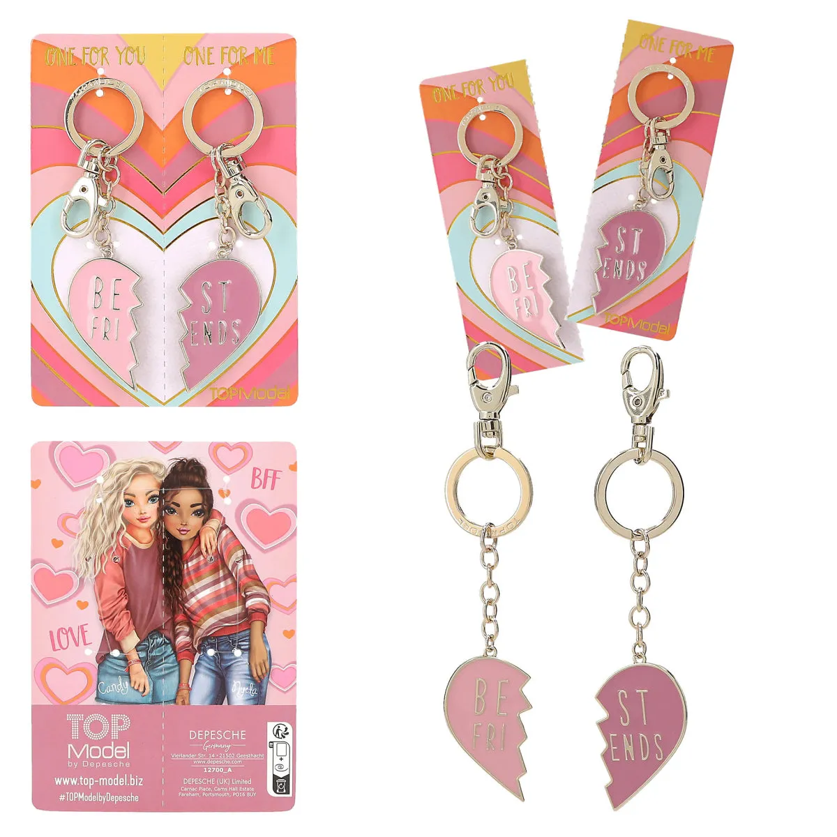 Depesche Topmodel Keyring Set Heart BFF (1pc)
