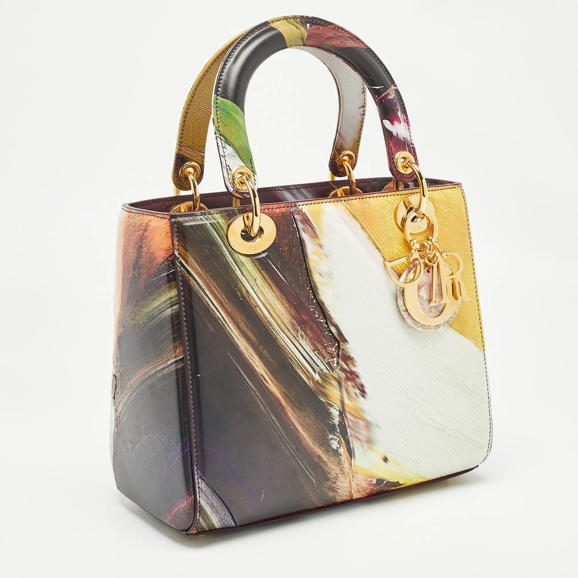 DIOR Multicolor Leather Medium Limited Edition Yukima Ida Lady  Art Tote