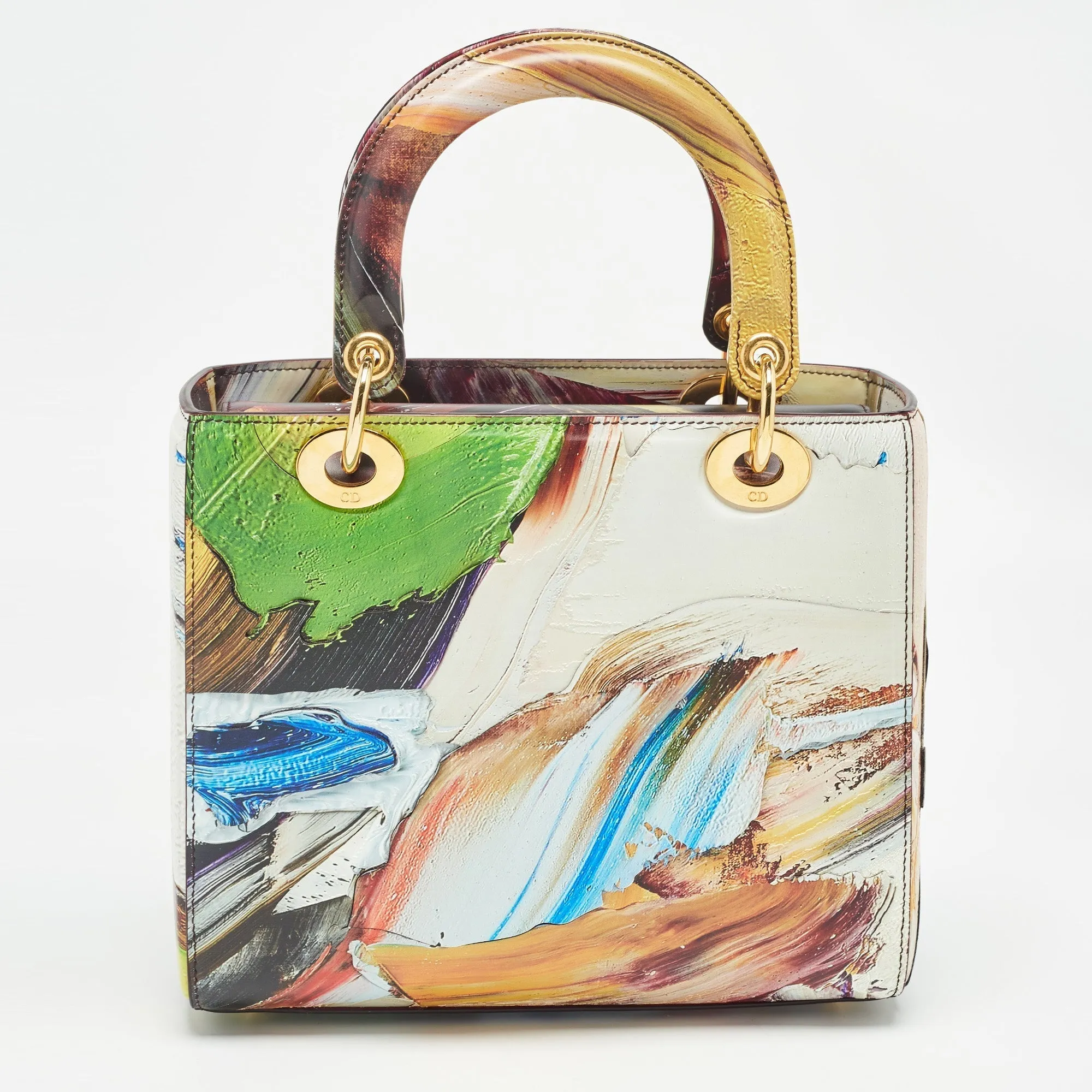 DIOR Multicolor Leather Medium Limited Edition Yukima Ida Lady  Art Tote
