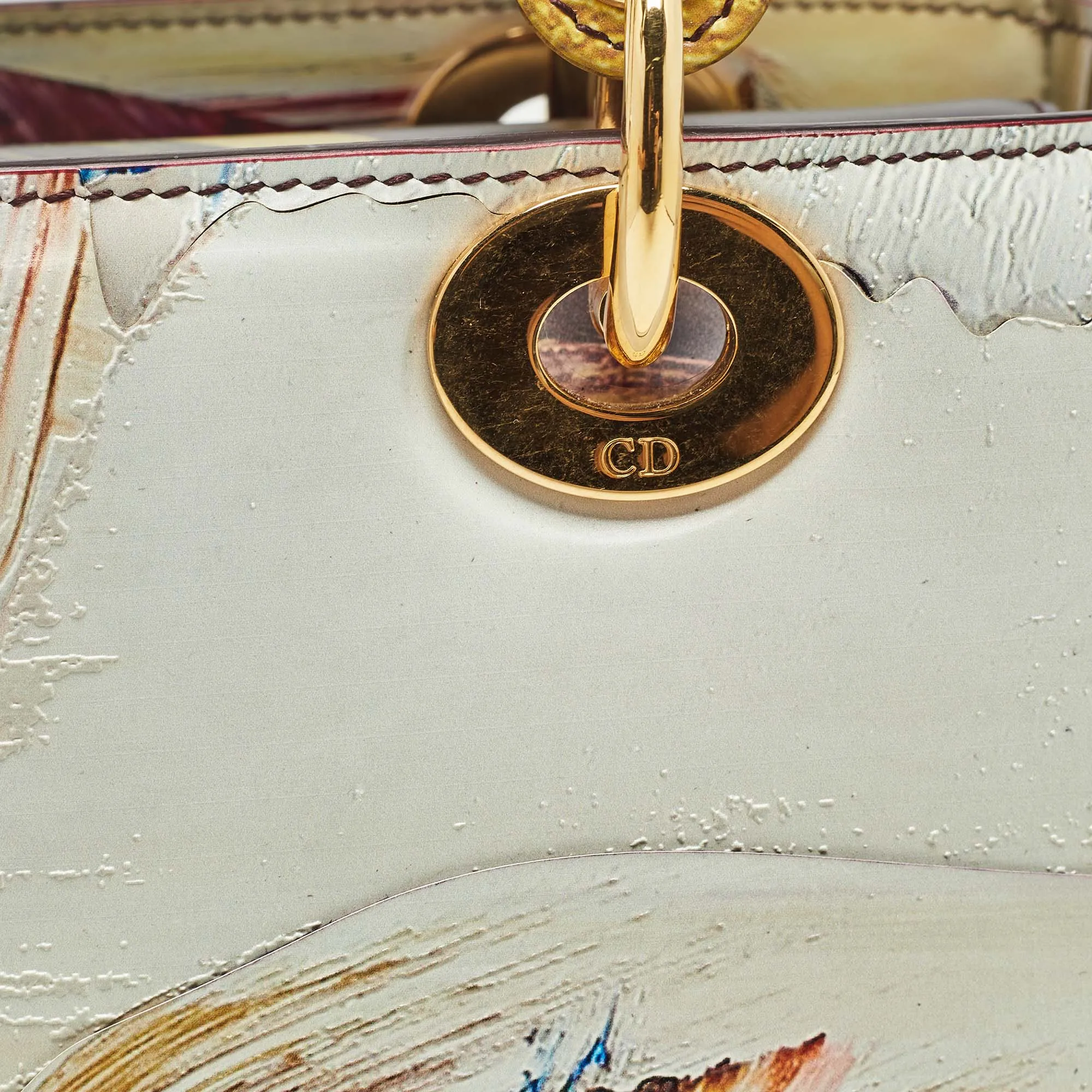 DIOR Multicolor Leather Medium Limited Edition Yukima Ida Lady  Art Tote
