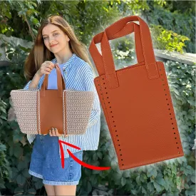 Eco-Leather Insert with Handles for Bags, 52x17 cm
